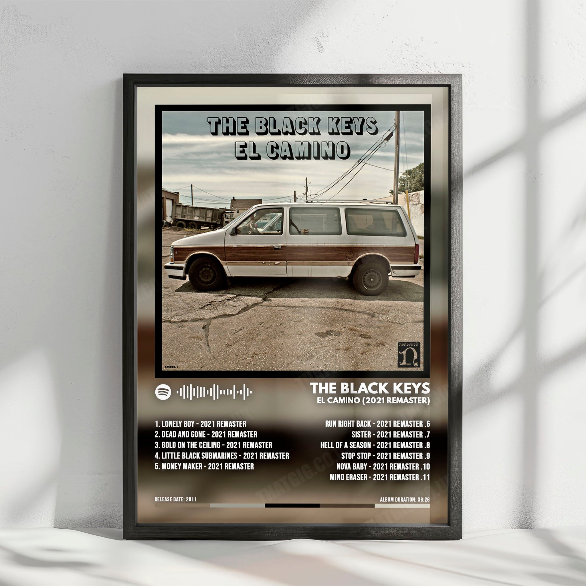 The Black Keys "El Camino" Album Cover Poster - with Complete Tracklist