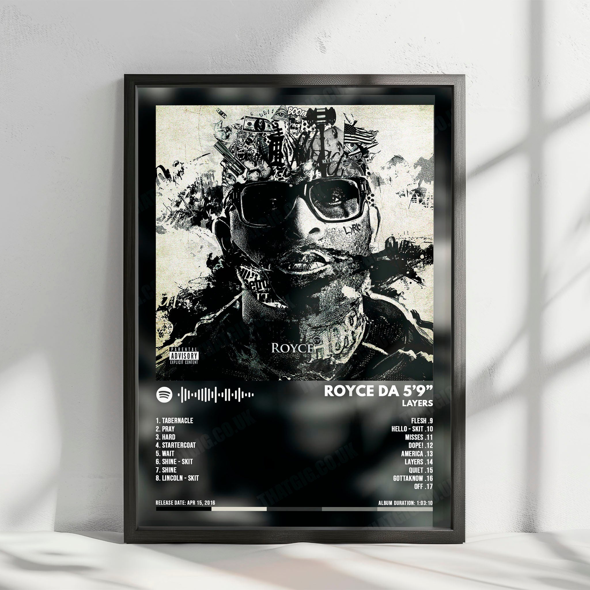 Royce da 5'9" "Layers" Album Cover Poster - with Complete Tracklist