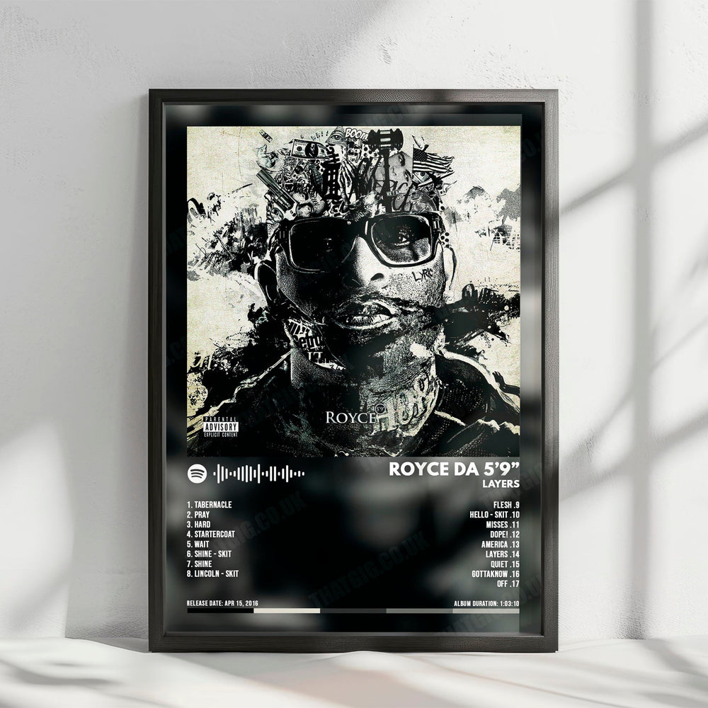 Royce da 5'9" "Layers" Album Cover Poster - with Complete Tracklist