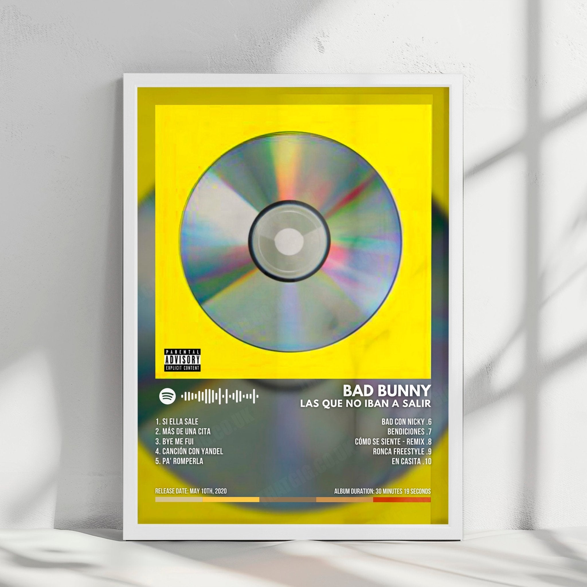 Bad Bunny "Las Que No Iban a Salir" Album Cover Poster - with Complete Tracklist