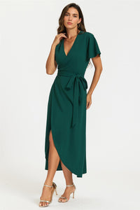Wrap Maxi Dress In Green