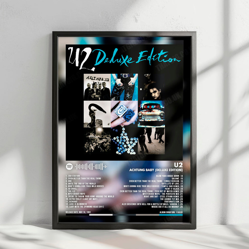 U2 "Achtung Baby" Album Cover Poster - with Complete Tracklist