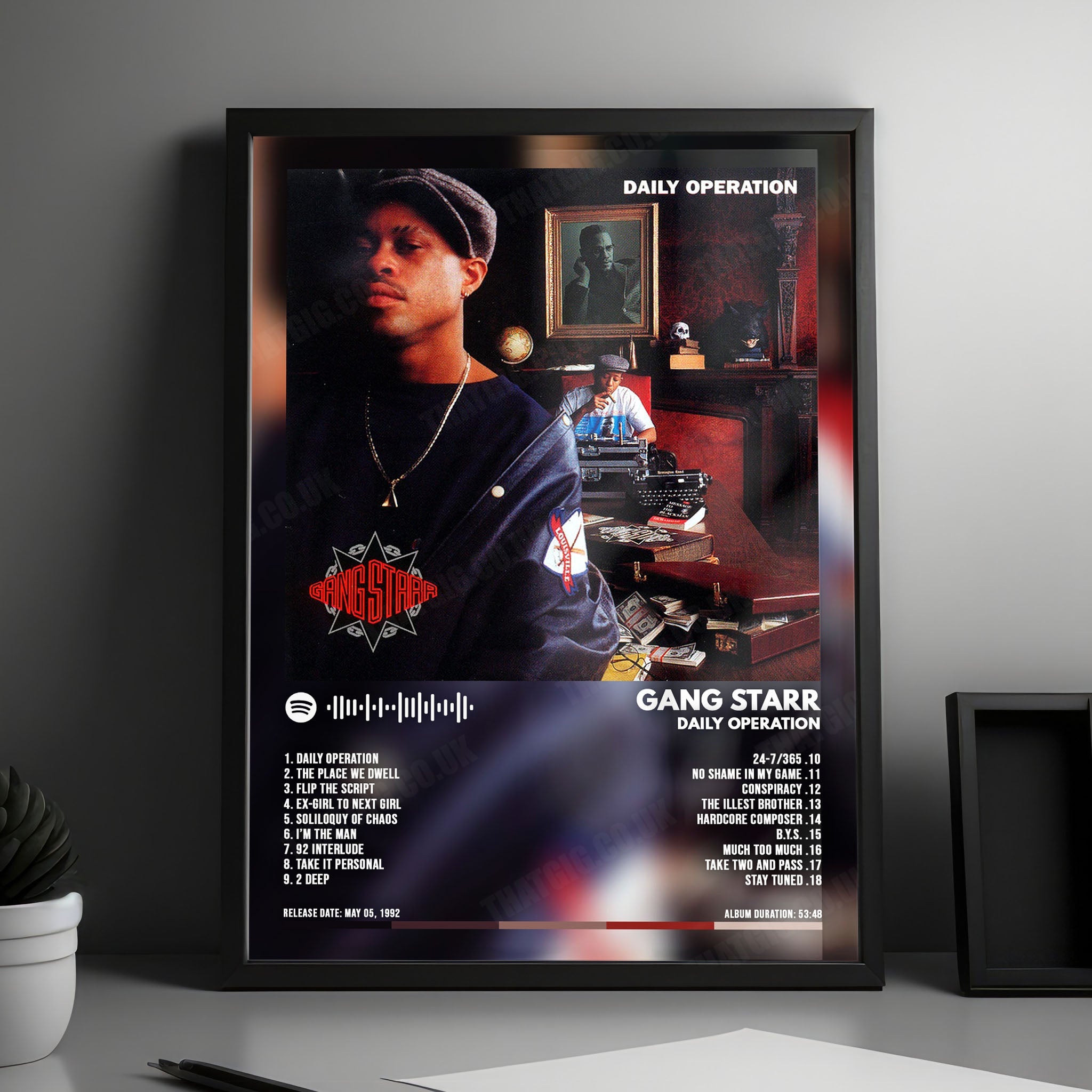 Gang Starr "Daily Operation" Album Cover Poster - with Complete Tracklist