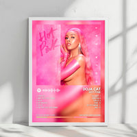 Doja Cat "Hot Pink" Album Cover Poster - with Complete Tracklist