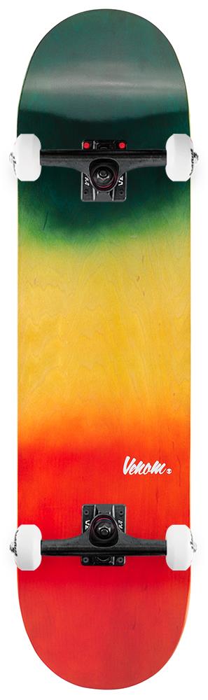 Venom Core Complete Built Skateboard - Rasta/Black - 8.0"