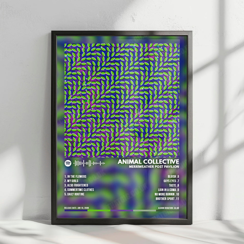 Animal Collective "Merriweather Post Pavilion" Album Cover Poster - with Complete Tracklist