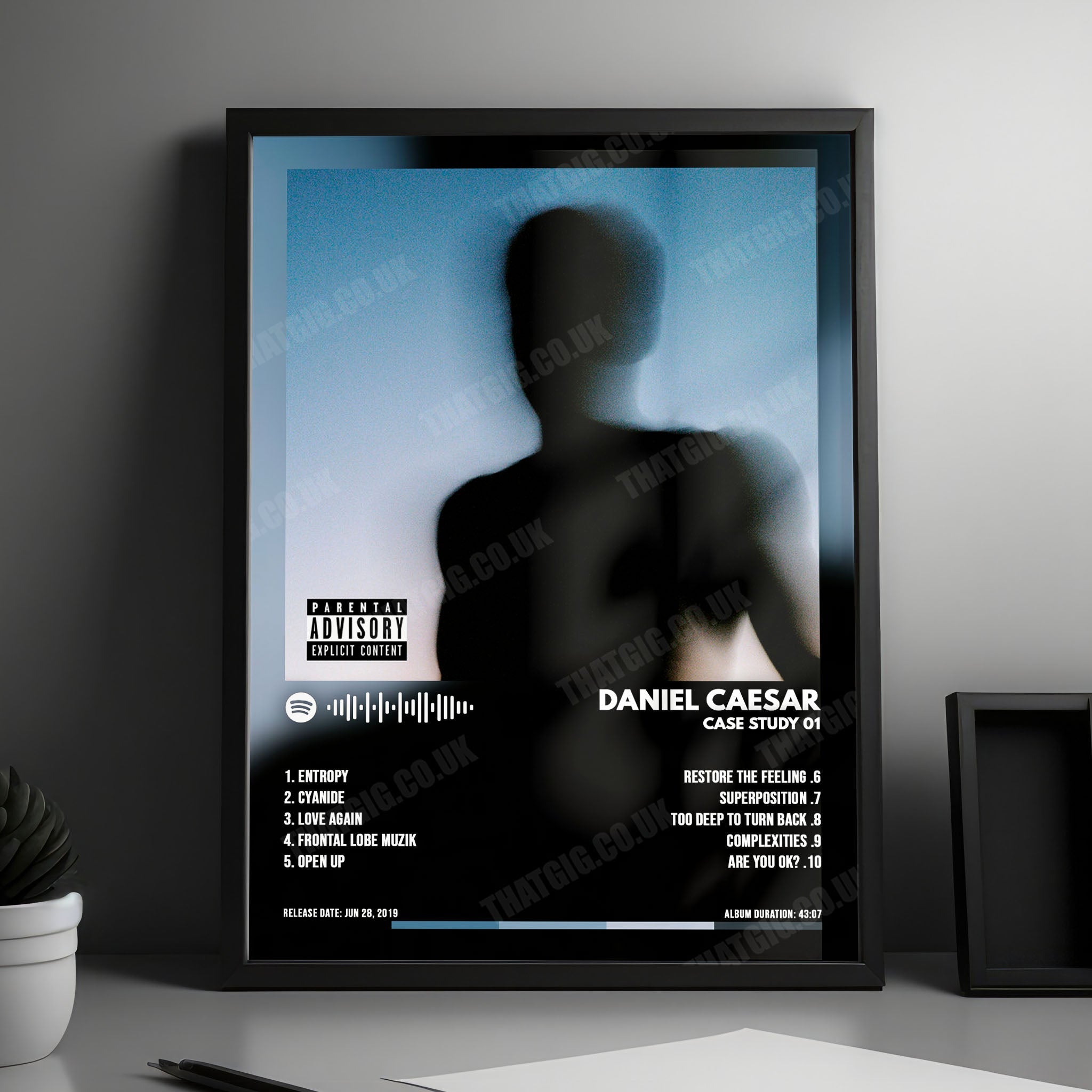 Daniel Caesar "CASE STUDY 01" Album Cover Poster - with Complete Tracklist
