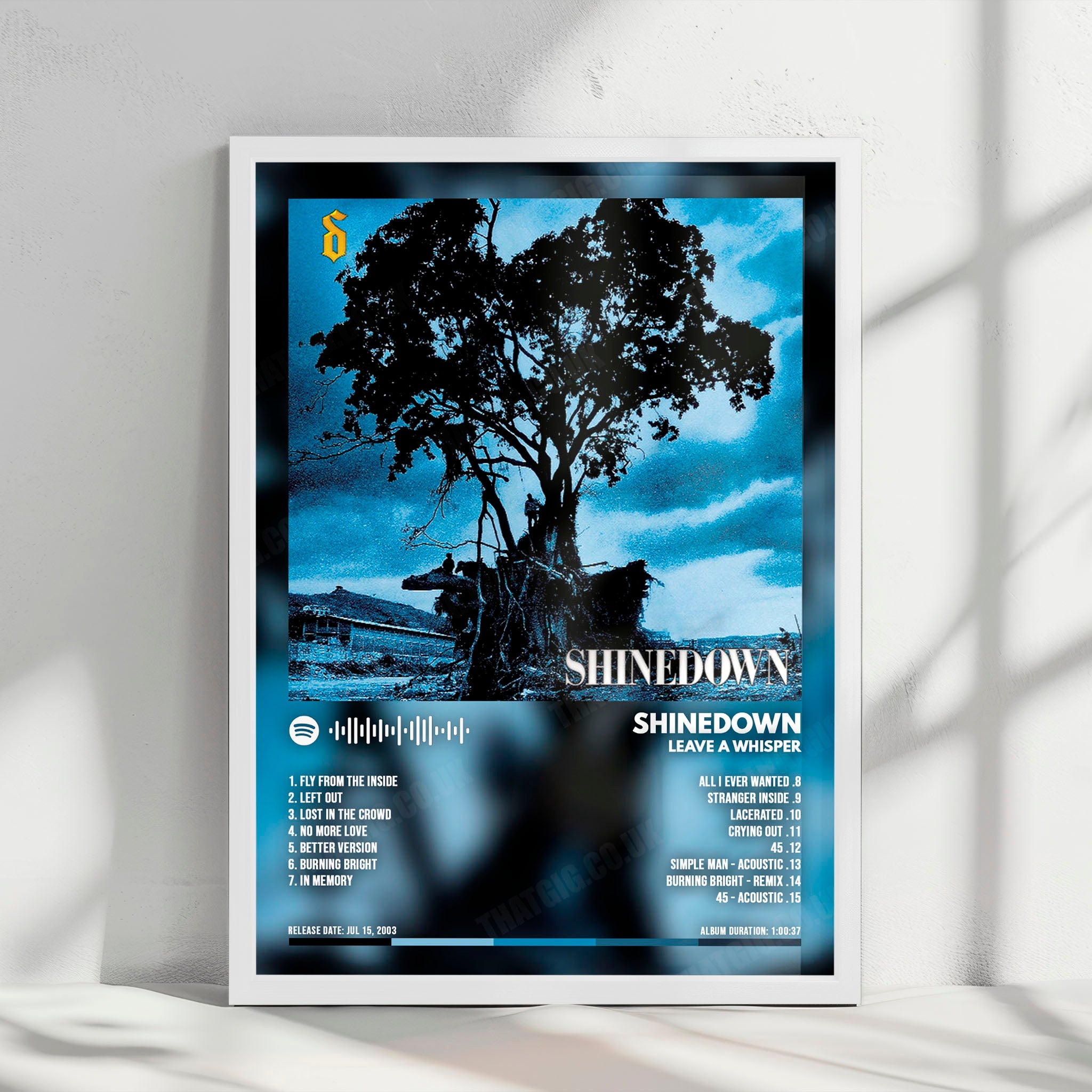 Shinedown "Leave A Whisper" Album Cover Poster - with Complete Tracklist