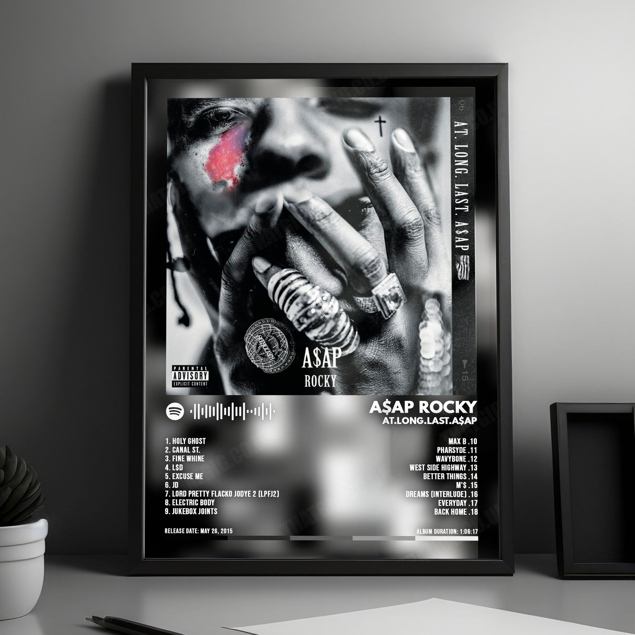 A$AP Rocky "AT.LONG.LAST.A$AP" Album Cover Poster - with Complete Tracklist