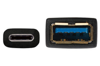 Maplin USB-C to USB-A 3.1 Gen 1 Female Adapter - Black, 14cm