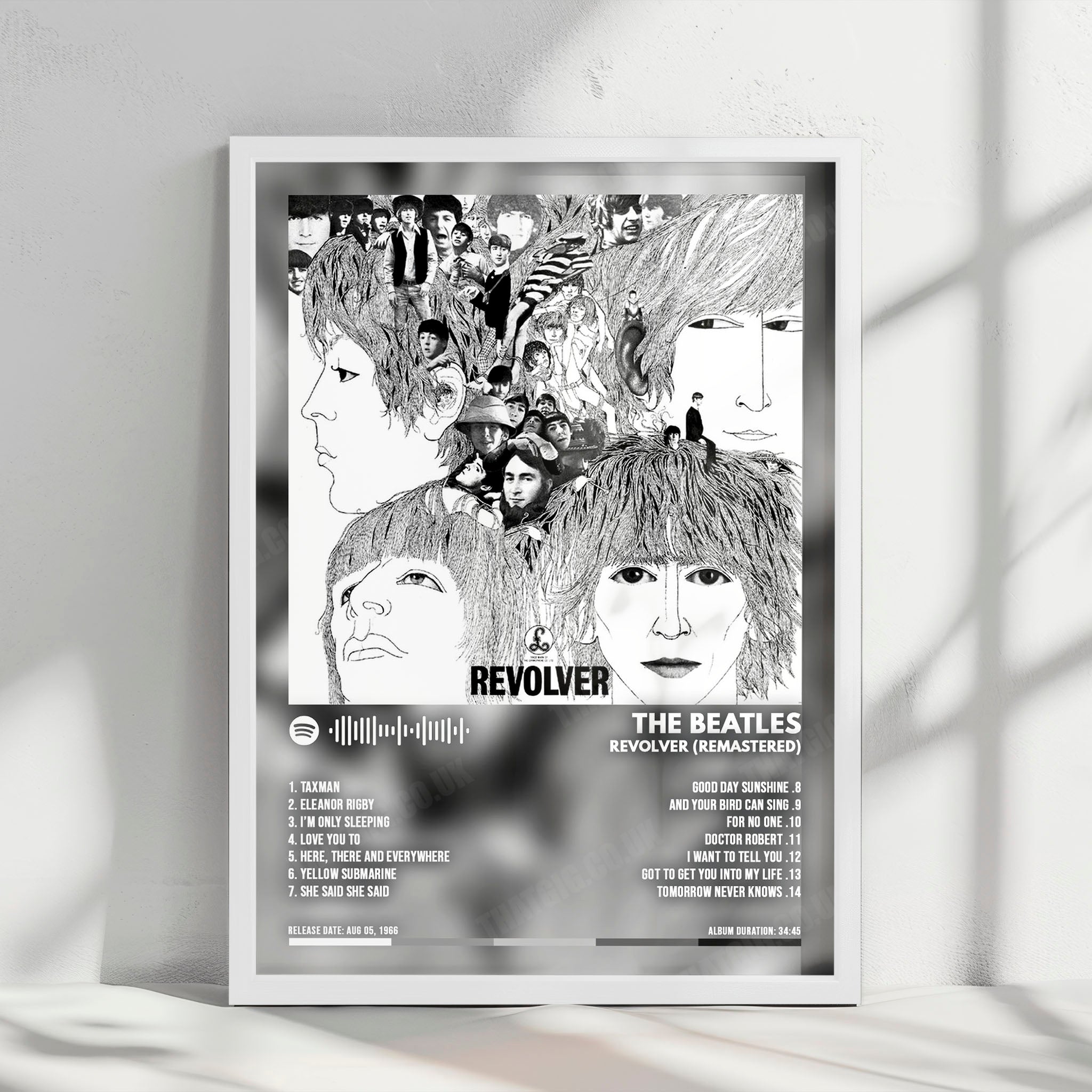 The Beatles "Revolver" Album Cover Poster - with Complete Tracklist