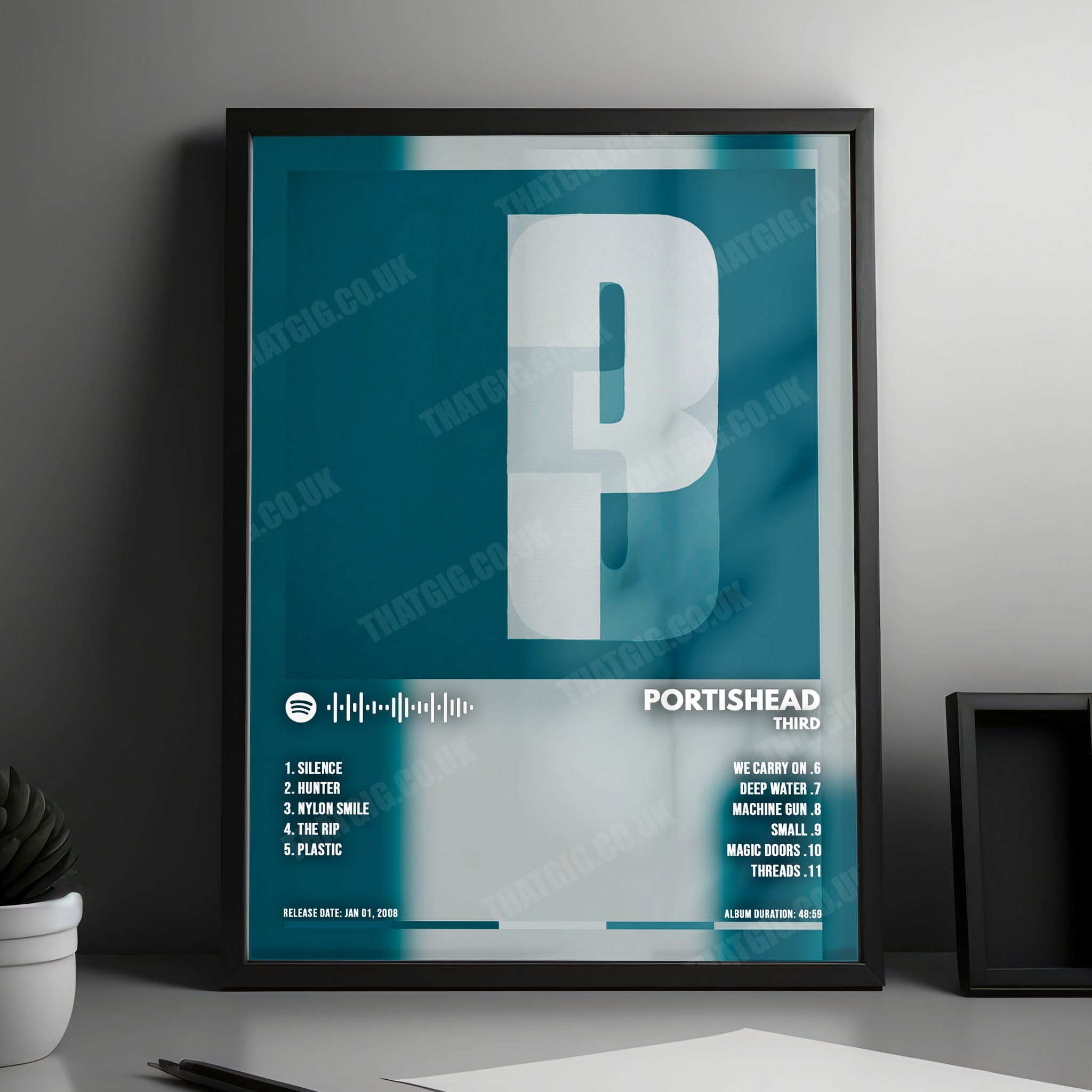 Portishead "Third" Album Cover Poster - with Complete Tracklist