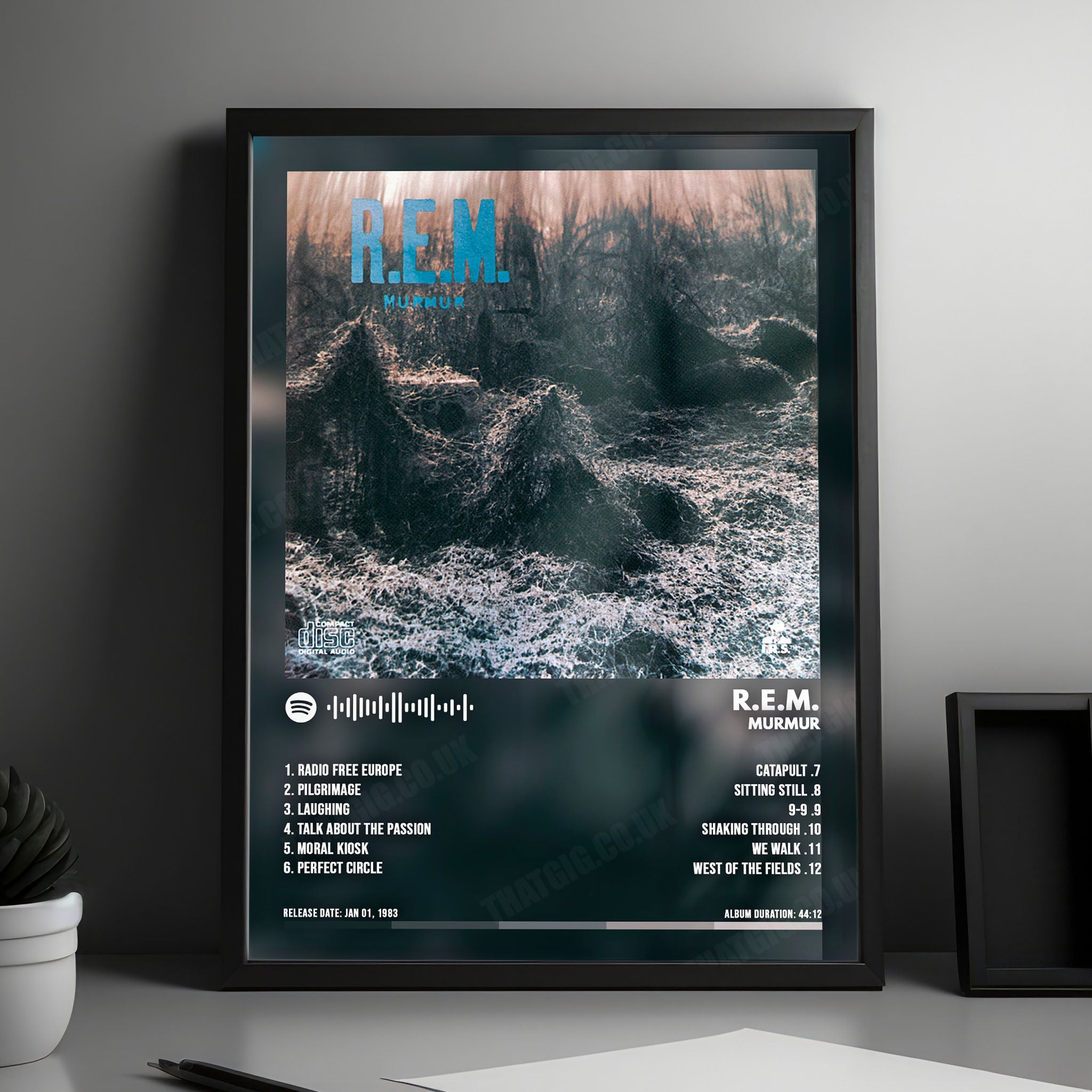 R.E.M. "Murmur" Album Cover Poster - with Complete Tracklist