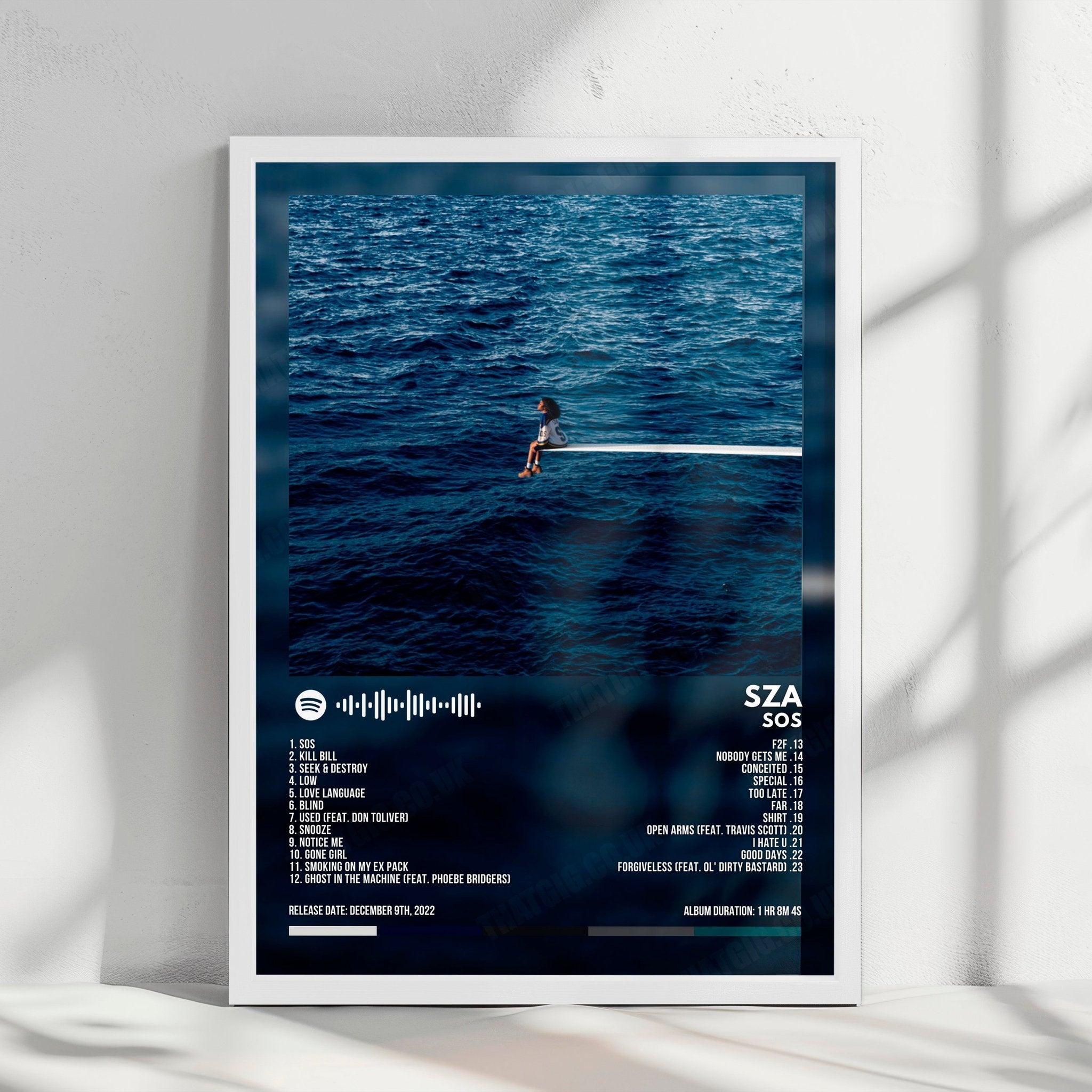 Sza "SOS" Album Cover Poster - with Complete Tracklist