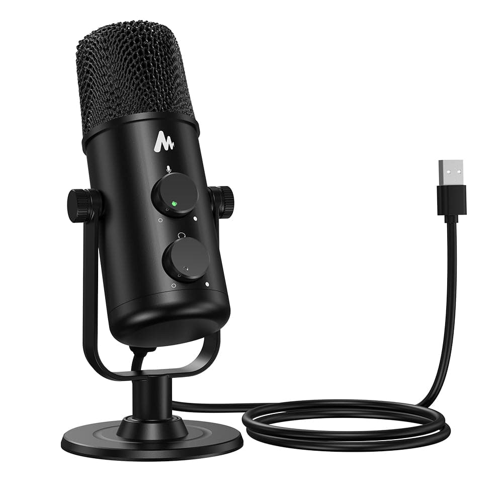 Maono USB-C Desktop Condenser Cardioid Omnidirectional Microphone with Headphone Jack