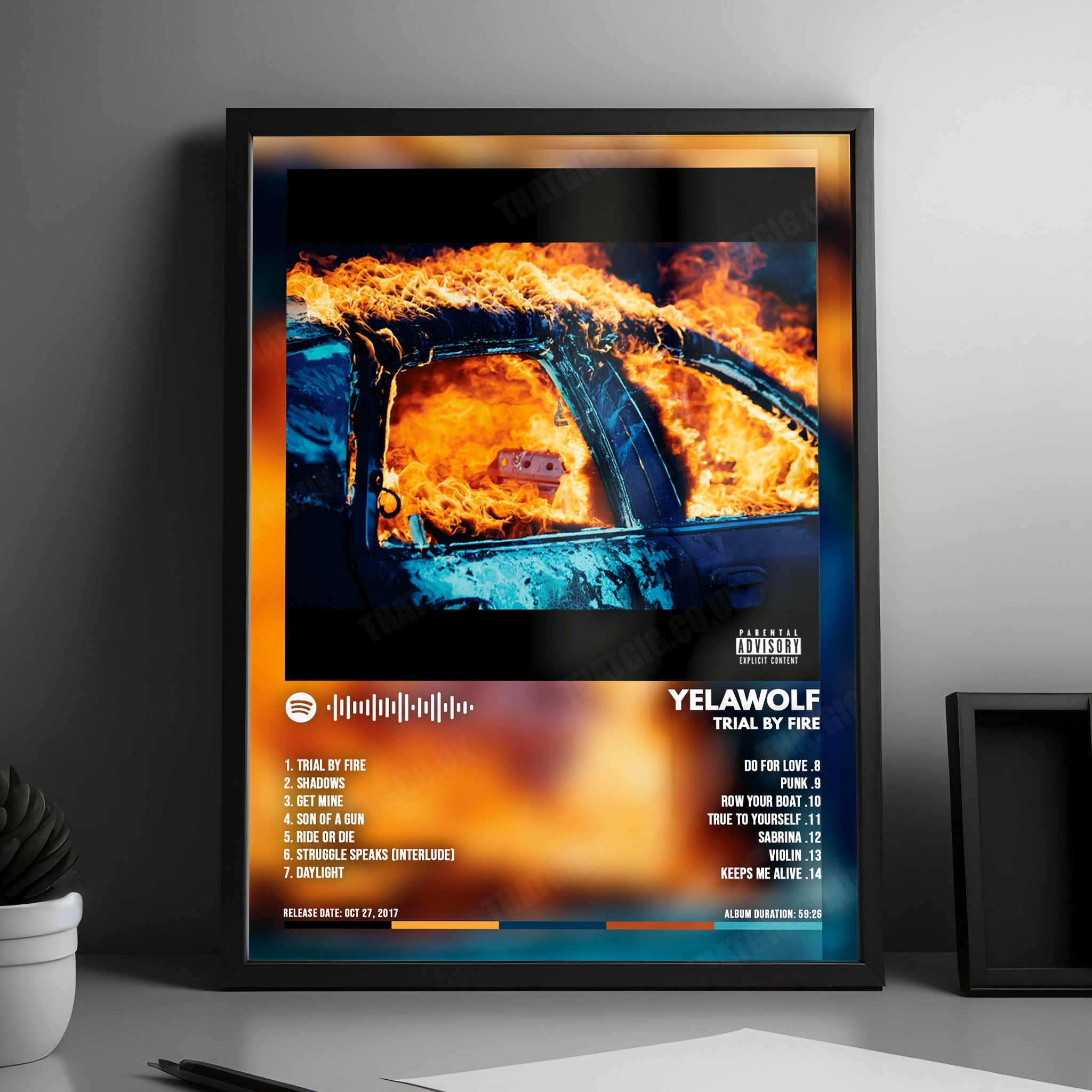 Yelawolf "Trial by Fire" Album Cover Poster - with Complete Tracklist