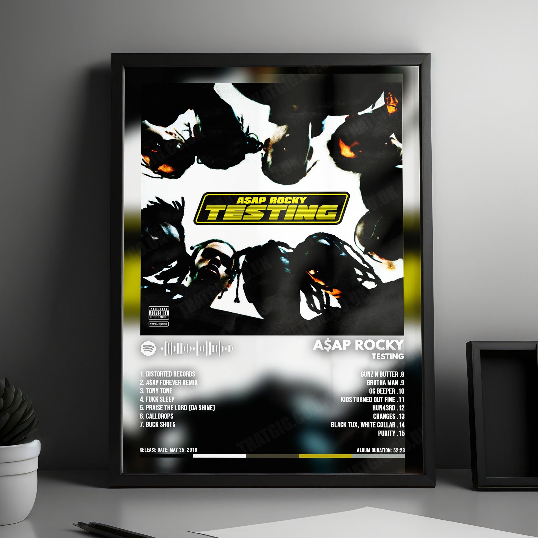 A$AP Rocky "TESTING" Album Cover Poster - with Complete Tracklist
