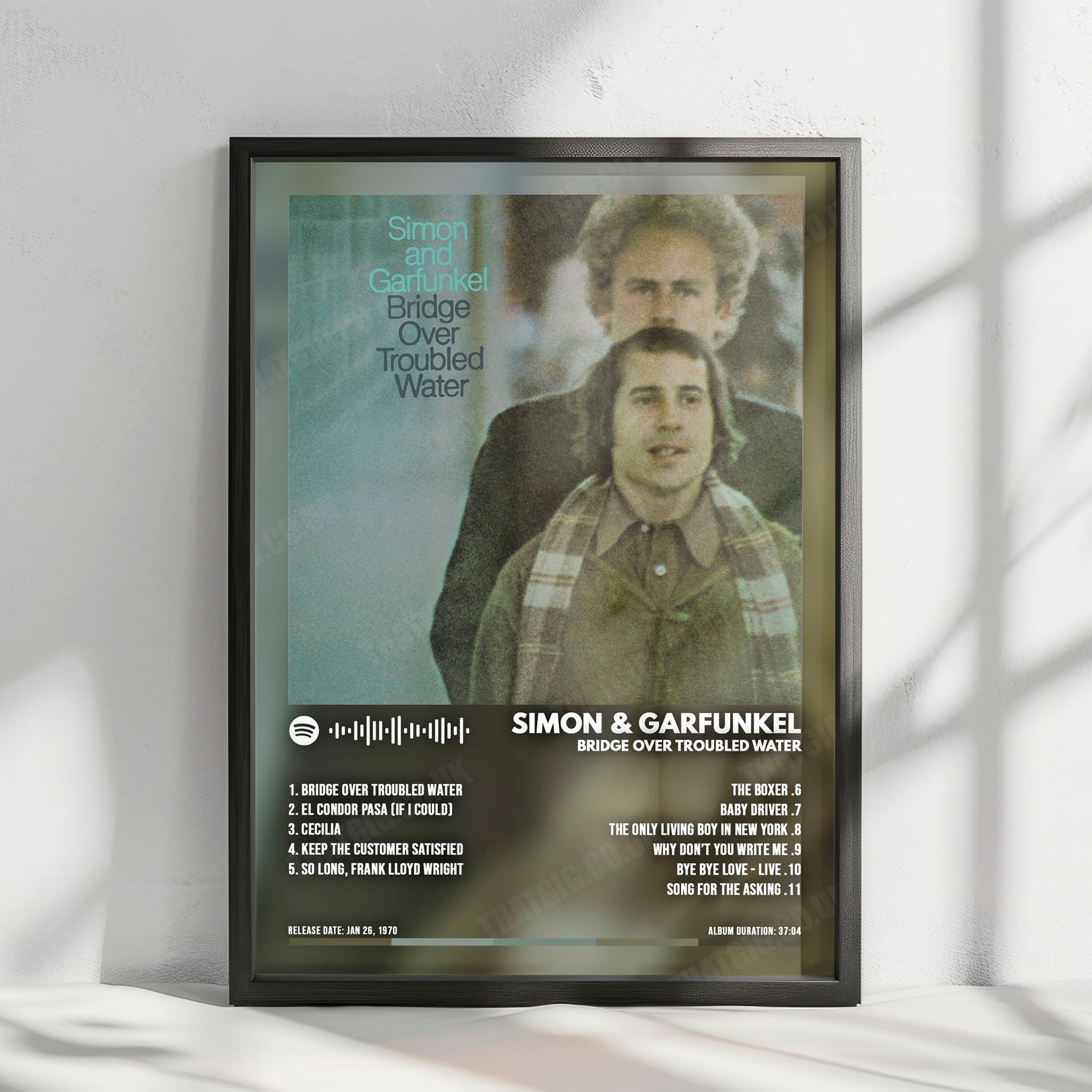 Simon & Garfunkel "Bridge Over Troubled Water  " Album Cover Poster - with Complete Tracklist