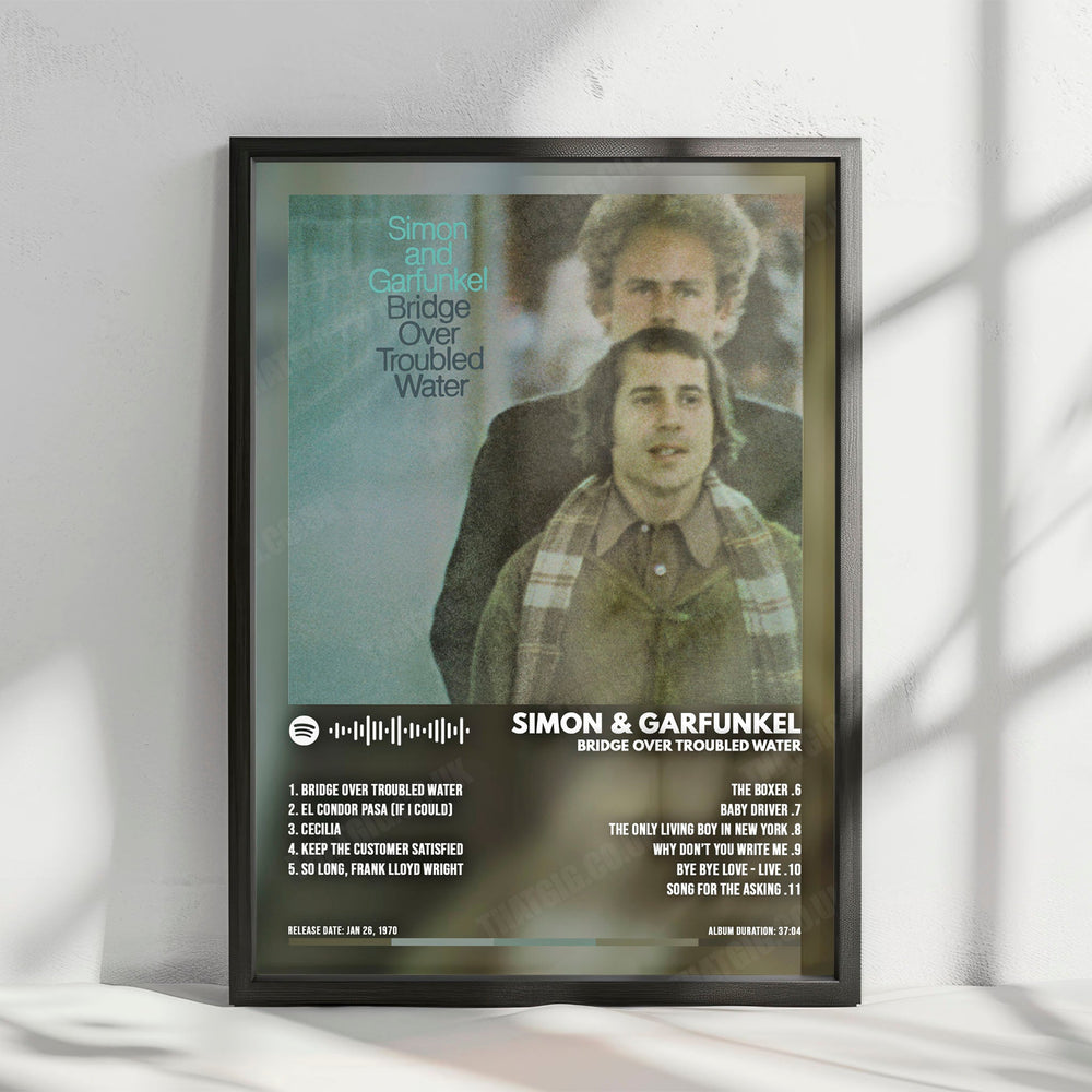 Simon & Garfunkel "Bridge Over Troubled Water  " Album Cover Poster - with Complete Tracklist