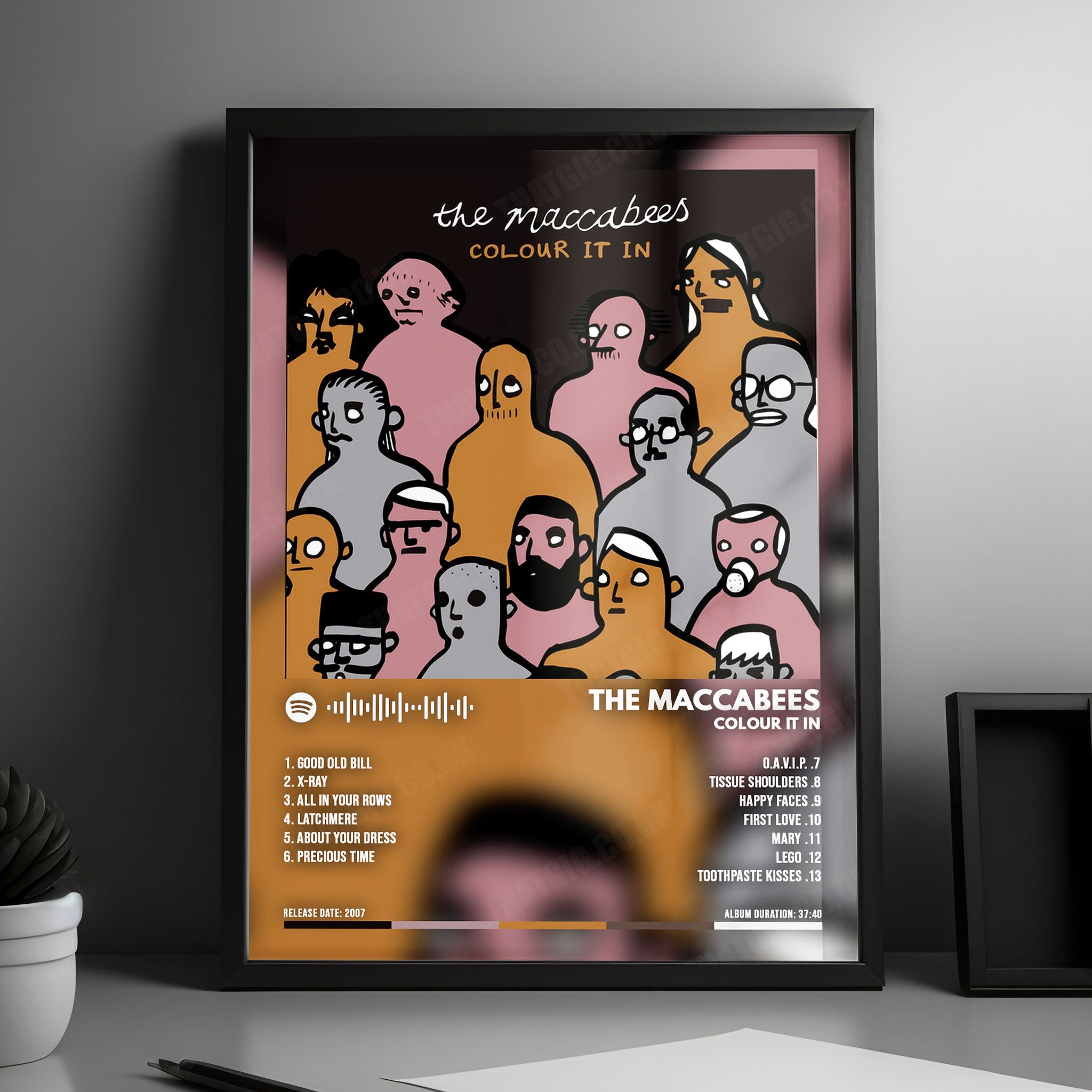The Maccabees "Colour It In" Album Cover Poster - with Complete Tracklist