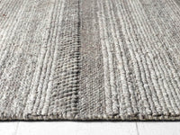 Chunky Handwoven Natural/Grey Wool Knitted Rug