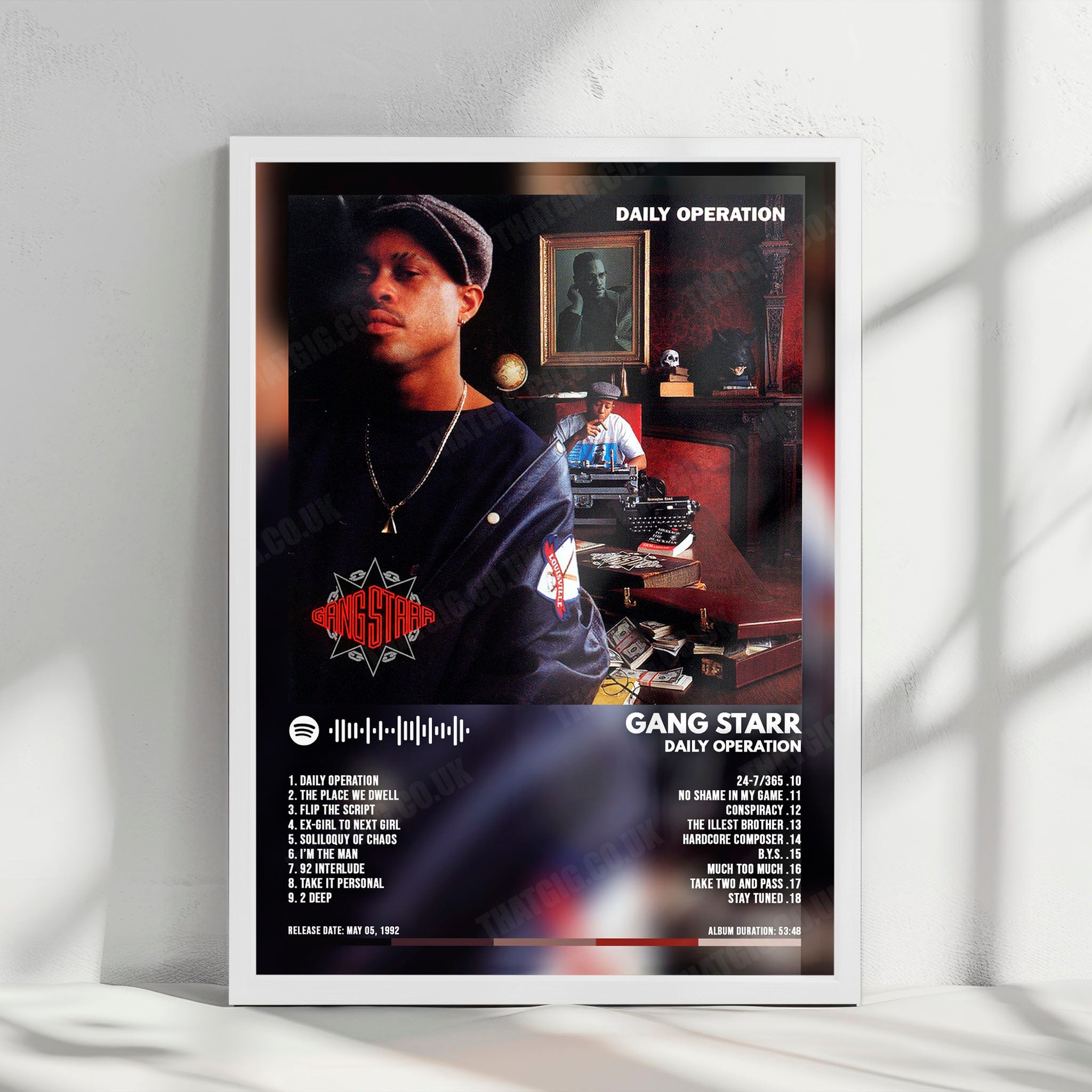 Gang Starr "Daily Operation" Album Cover Poster - with Complete Tracklist