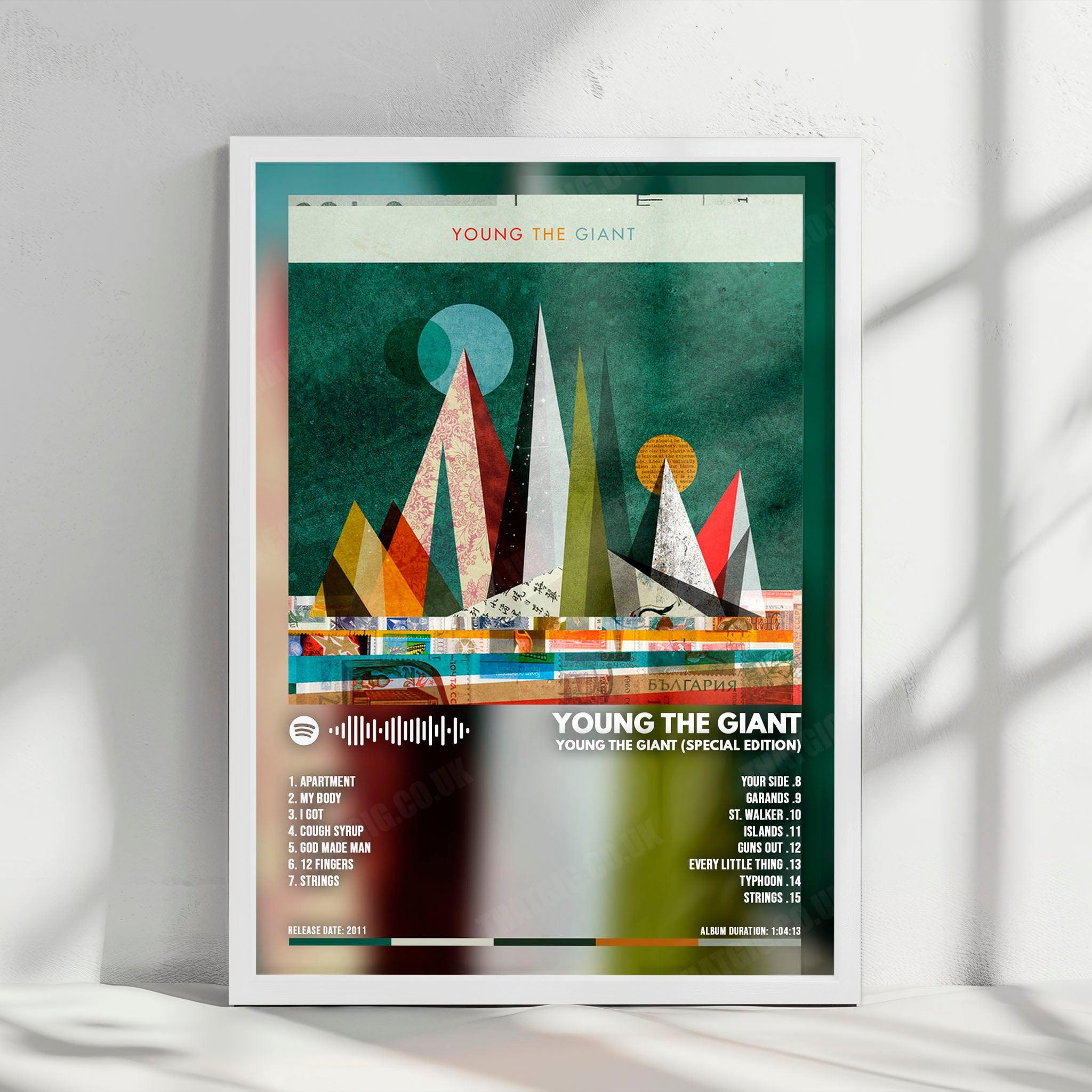 Young the Giant "Young the Giant" Album Cover Poster - with Complete Tracklist