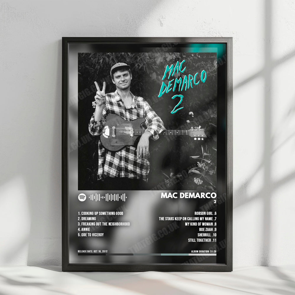 Mac DeMarco "2" Album Cover Poster - with Complete Tracklist