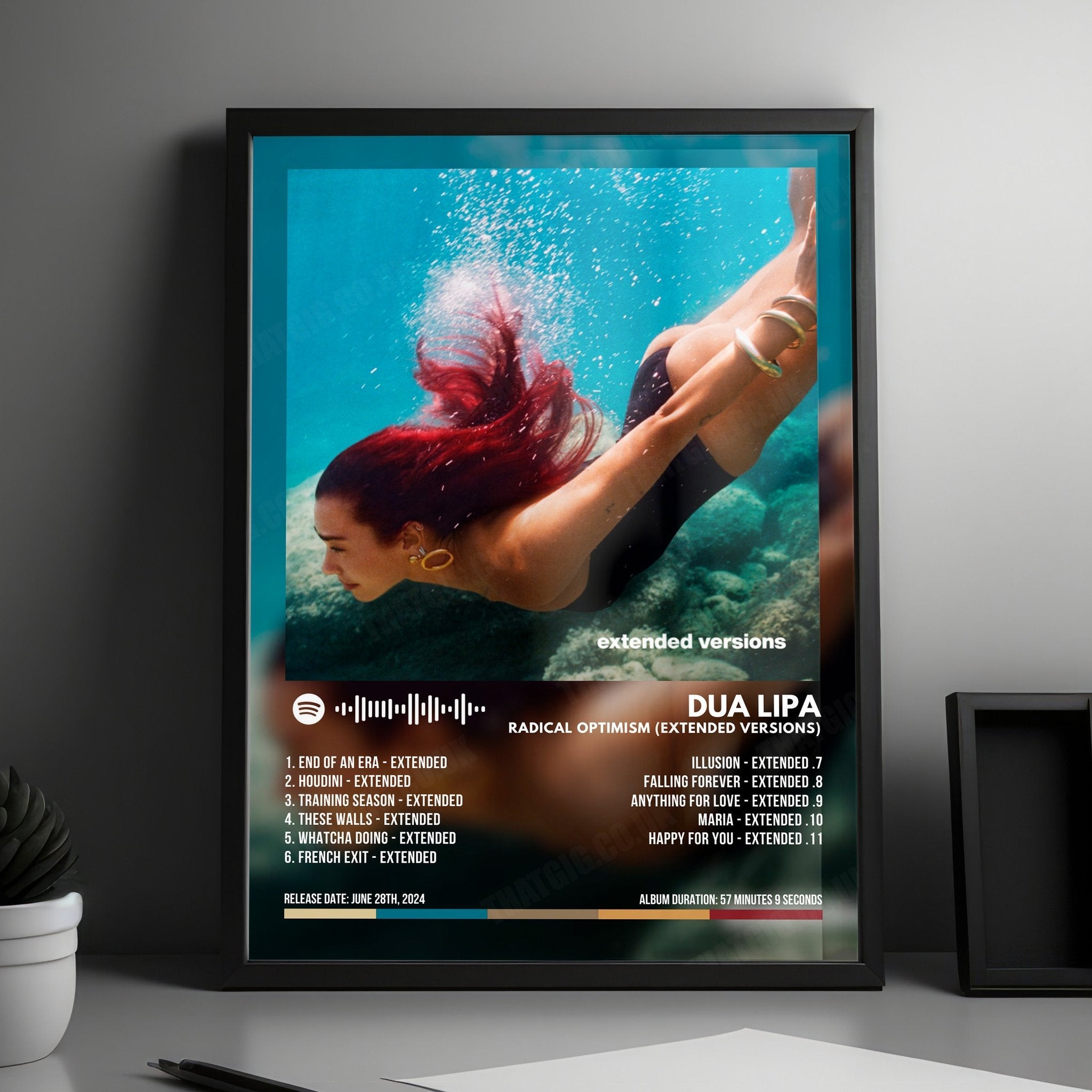 Dua Lipa "Radical Optimism (Extended Versions)" Album Cover Poster - with Complete Tracklist