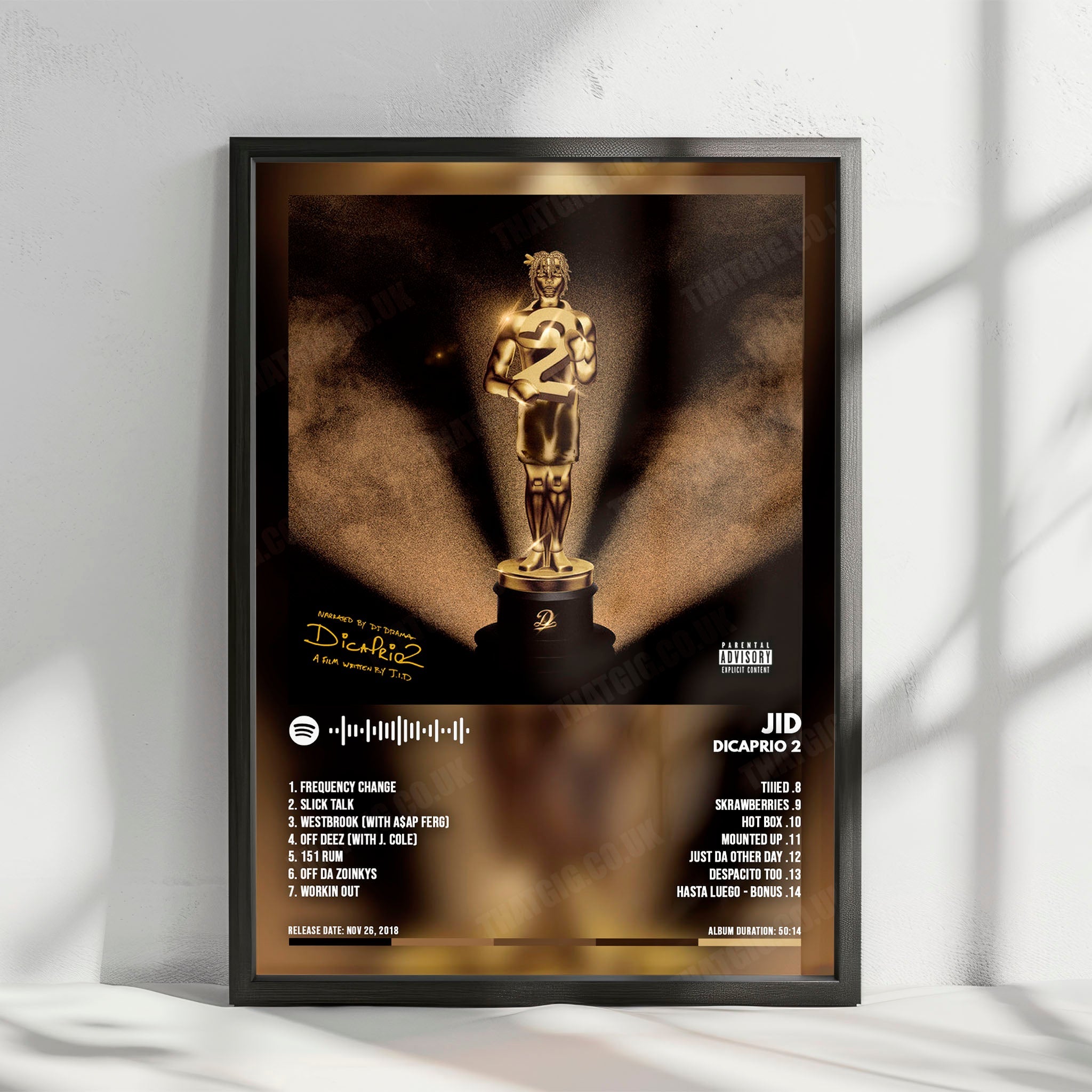 JID "DiCaprio 2" Album Cover Poster - with Complete Tracklist