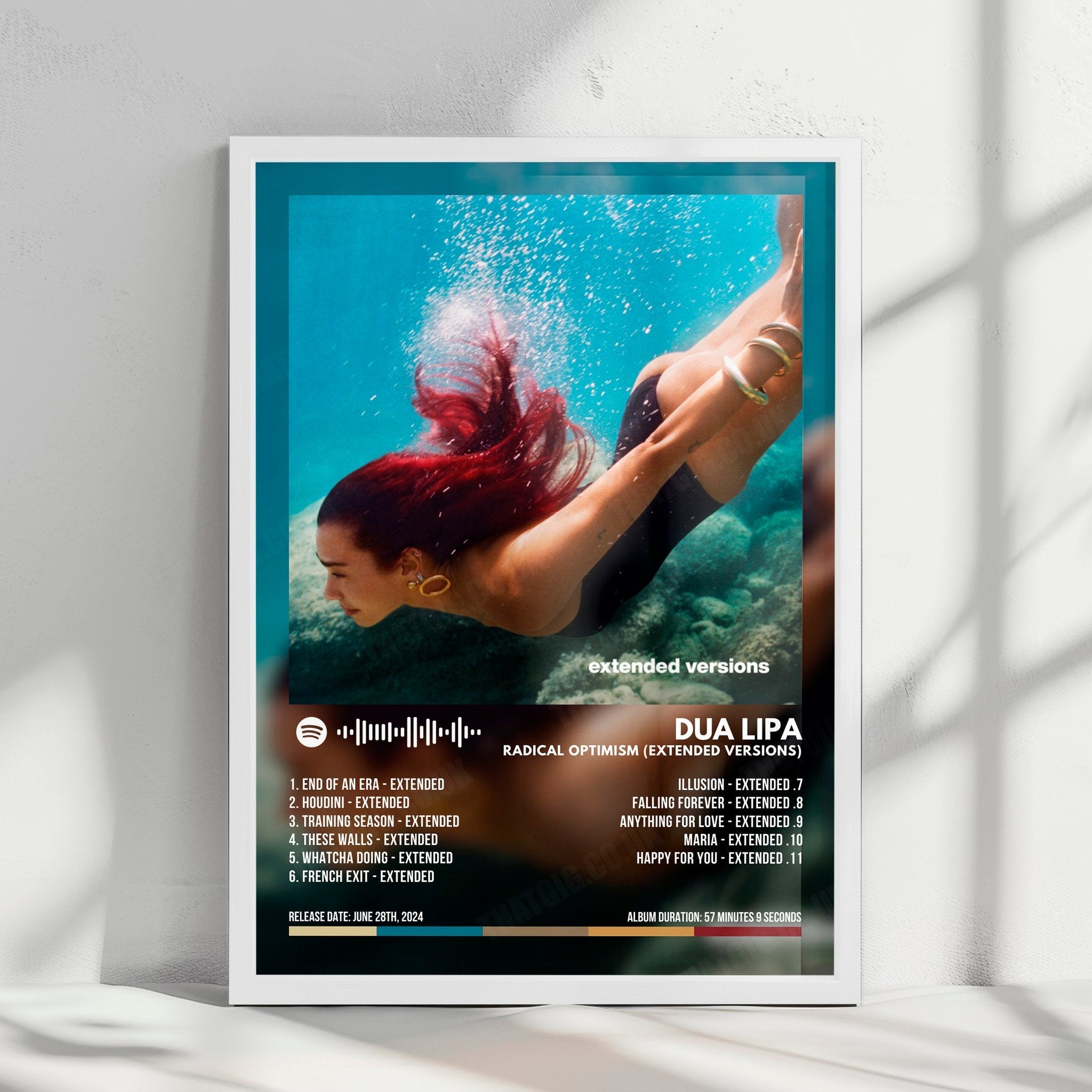 Dua Lipa "Radical Optimism (Extended Versions)" Album Cover Poster - with Complete Tracklist