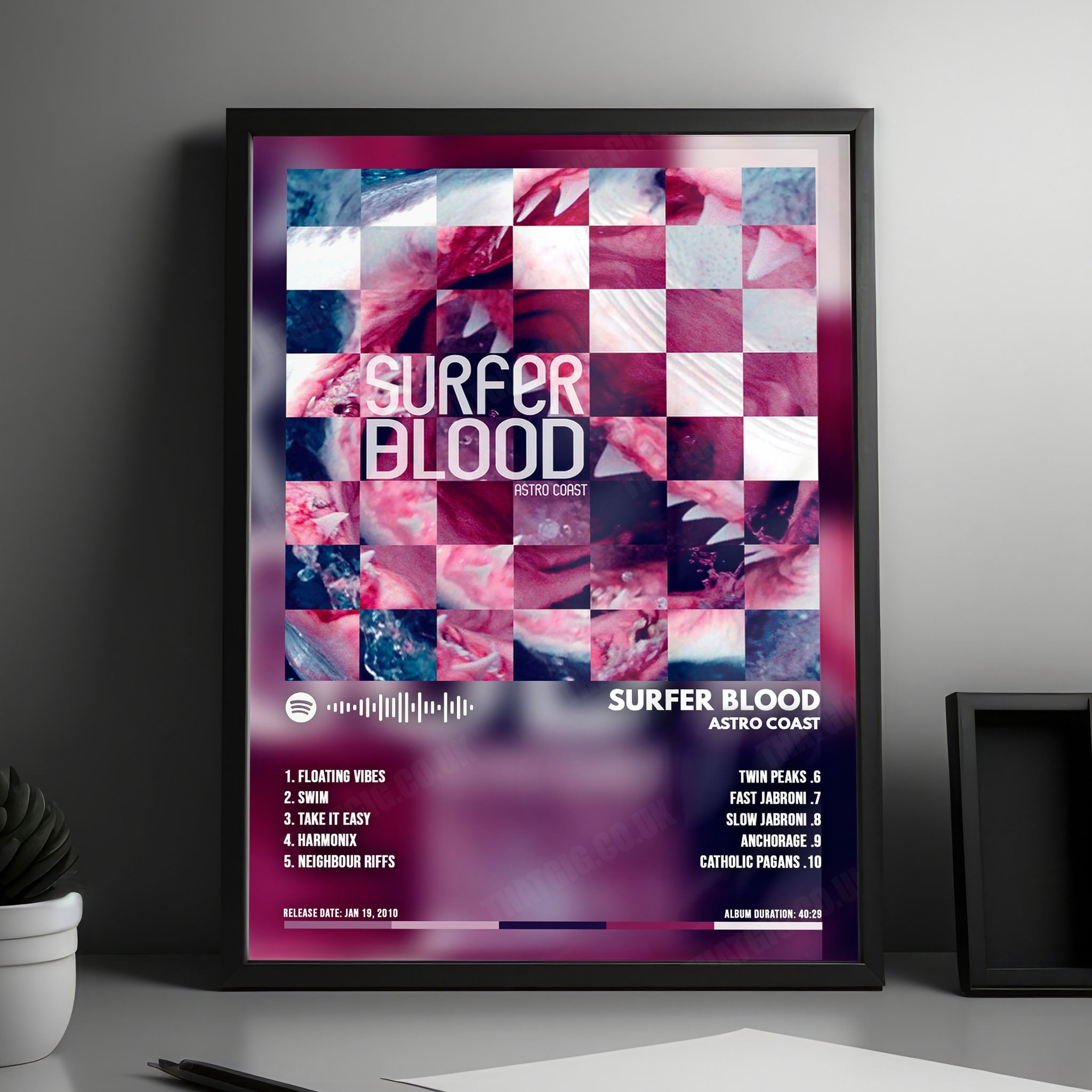 Surfer Blood "Astro Coast" Album Cover Poster - with Complete Tracklist