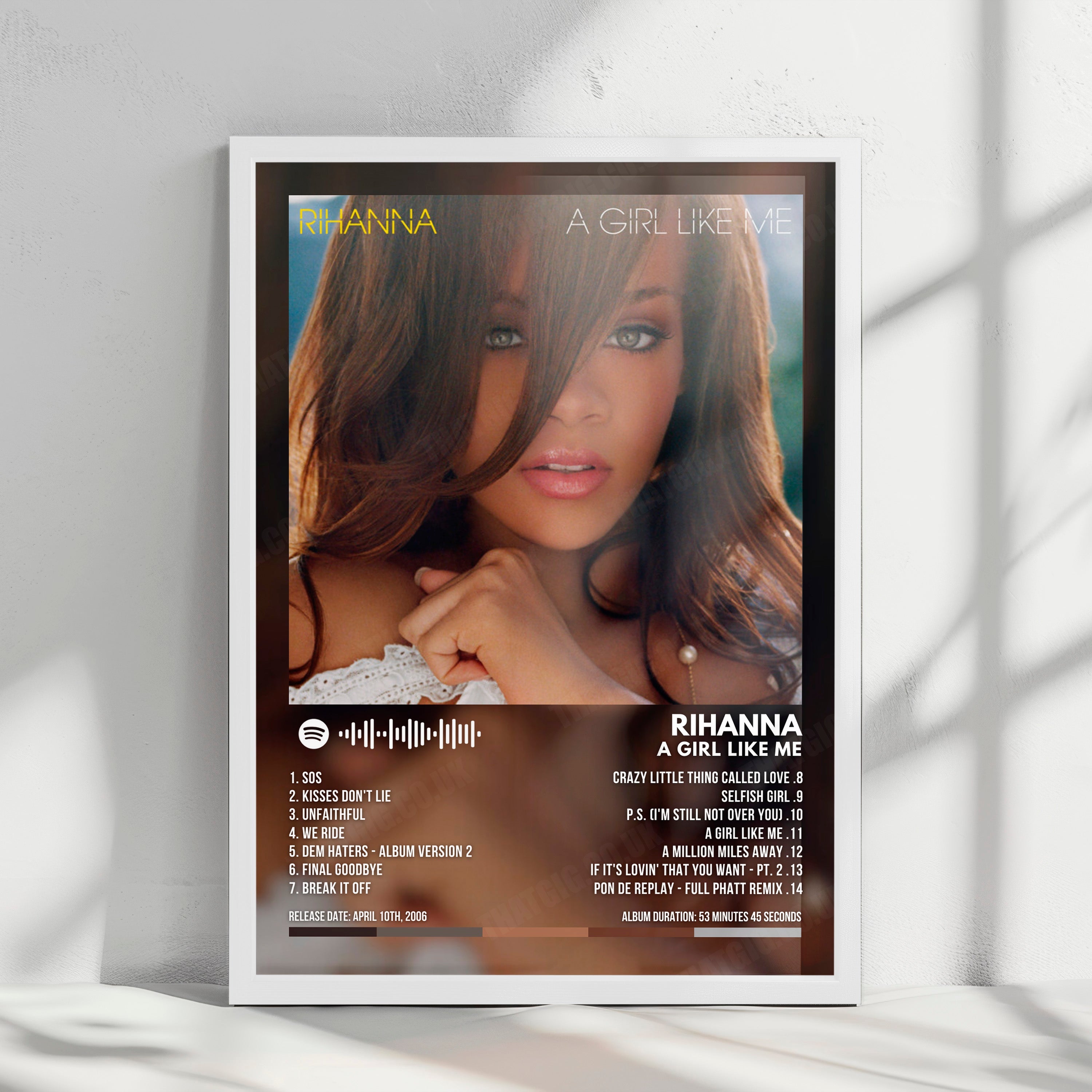 Rihanna "A Girl Like Me" Album Cover Poster - with Complete Tracklist