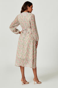 Floral Print Long Sleeve Maxi Dress In Multi