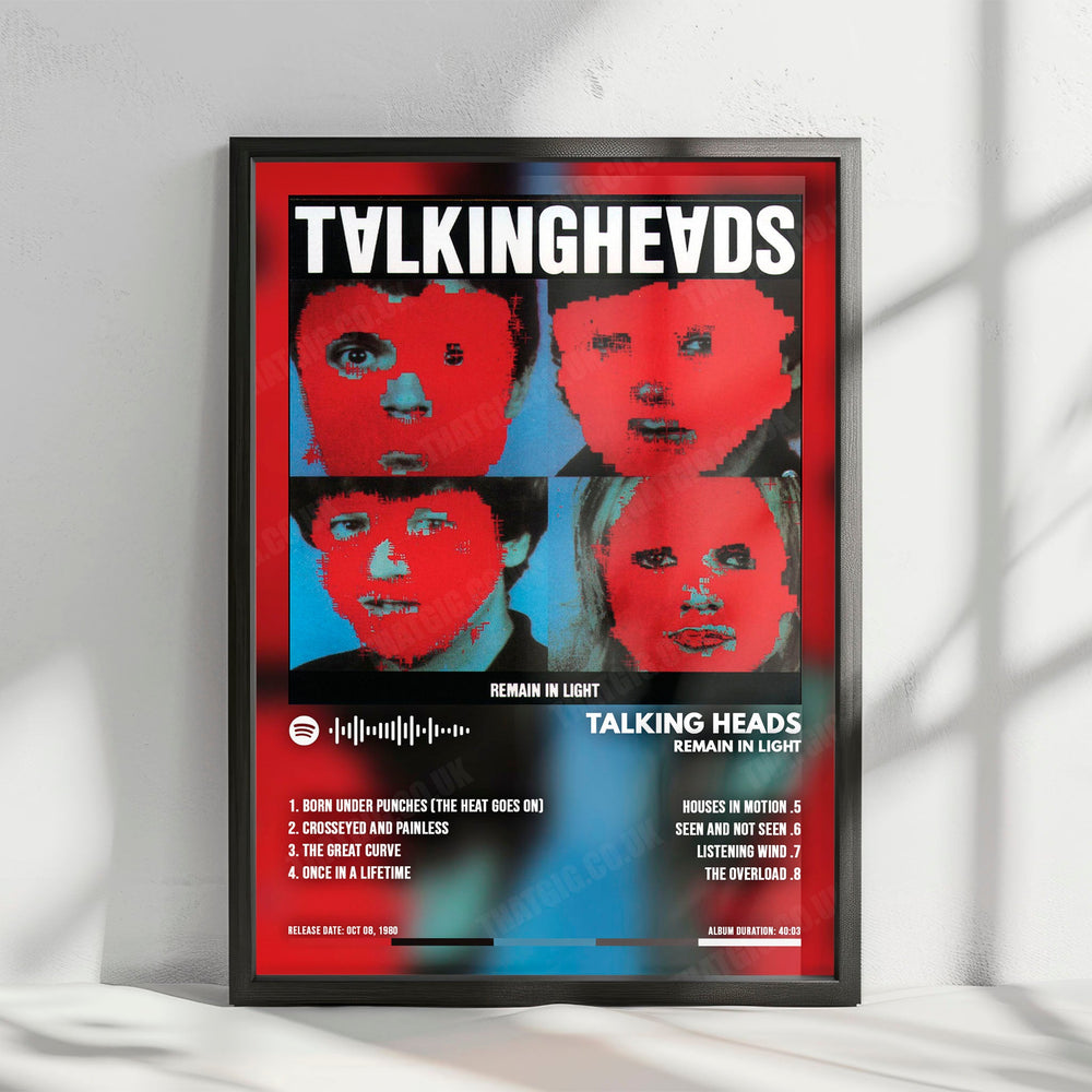 Talking Heads "Remain in Light  " Album Cover Poster - with Complete Tracklist