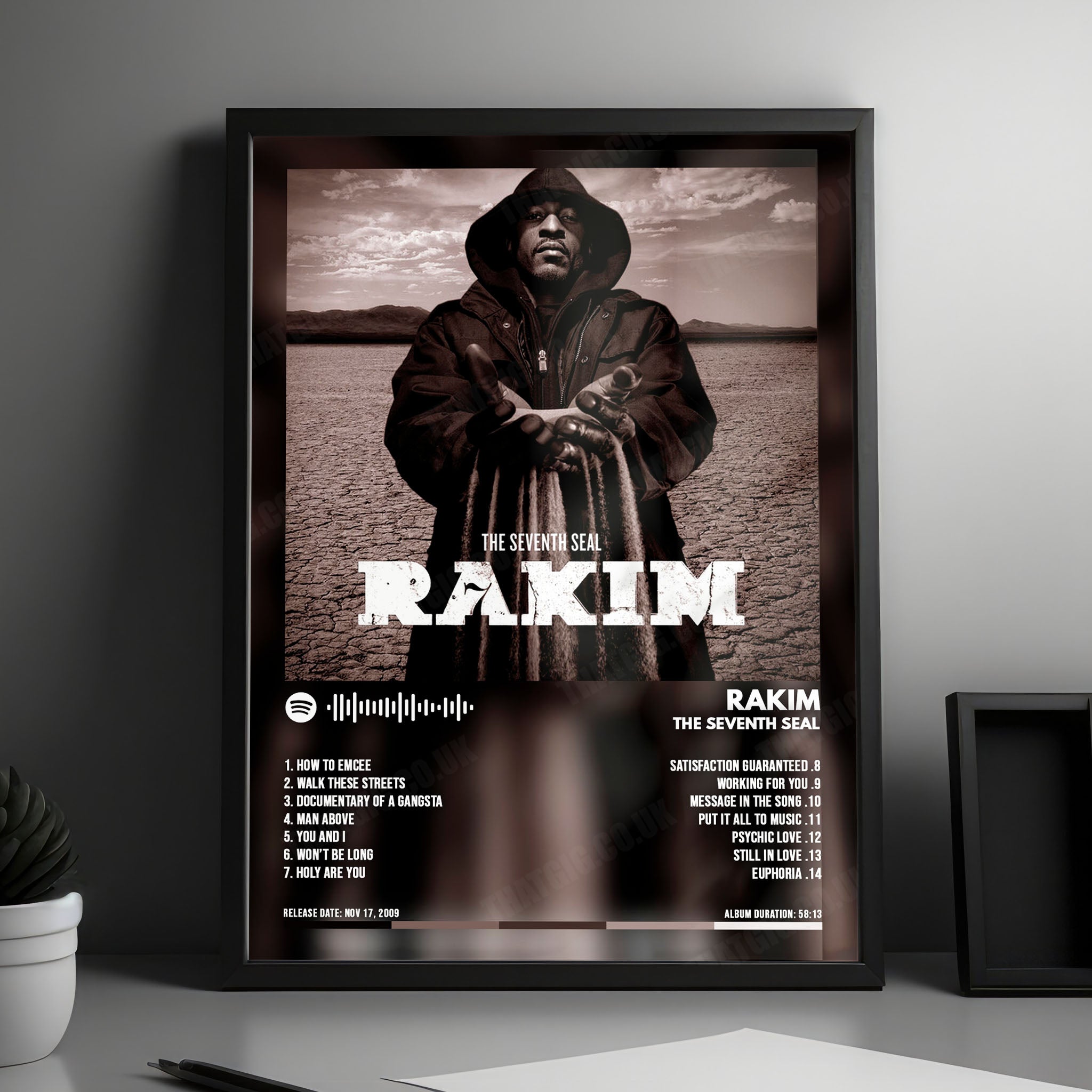Rakim "The Seventh Seal" Album Cover Poster - with Complete Tracklist