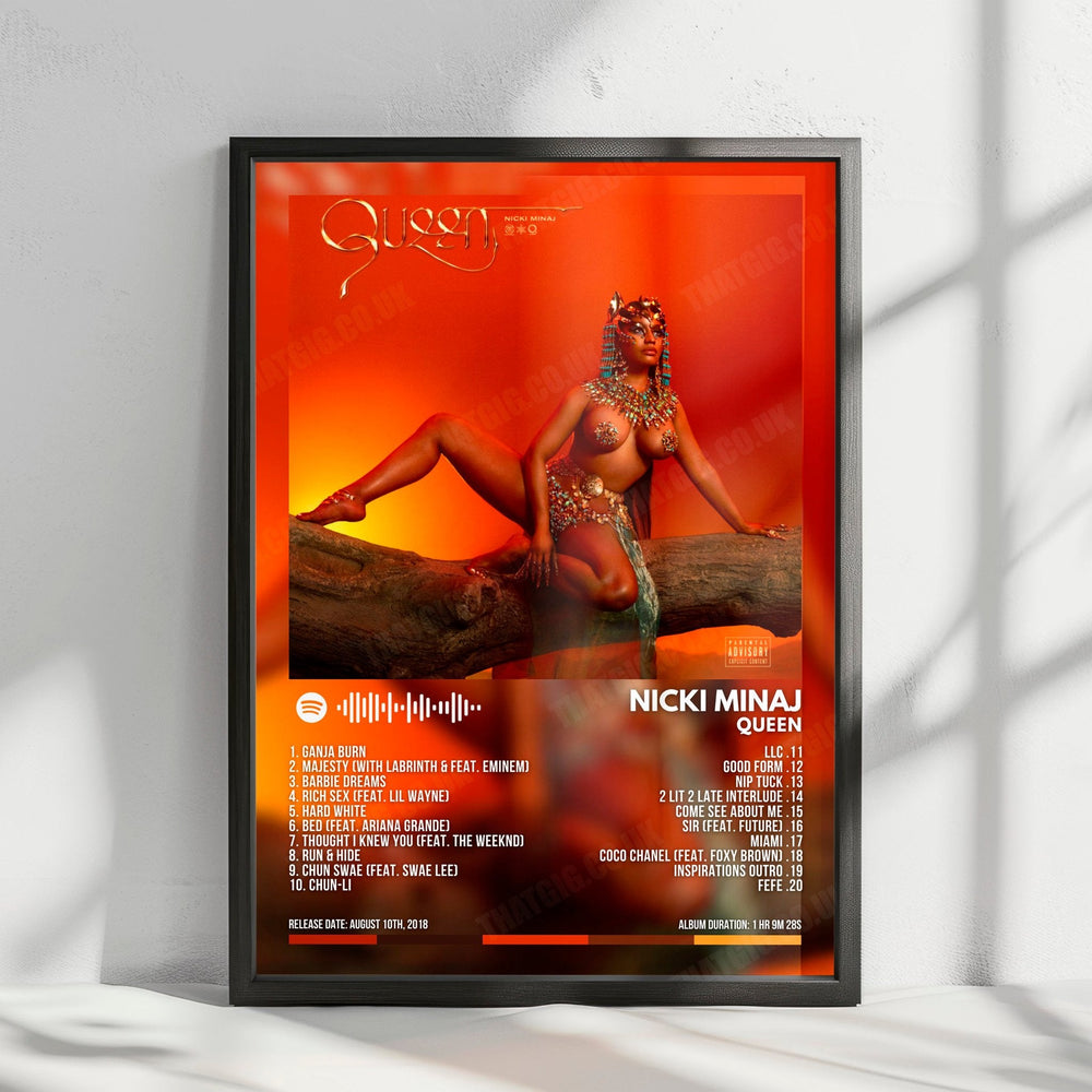 Nicki Minaj "Queen" Album Cover Poster - with Complete Tracklist