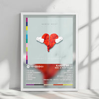 Kanye West "808s & Heartbreak" Album Cover Poster - with Complete Tracklist