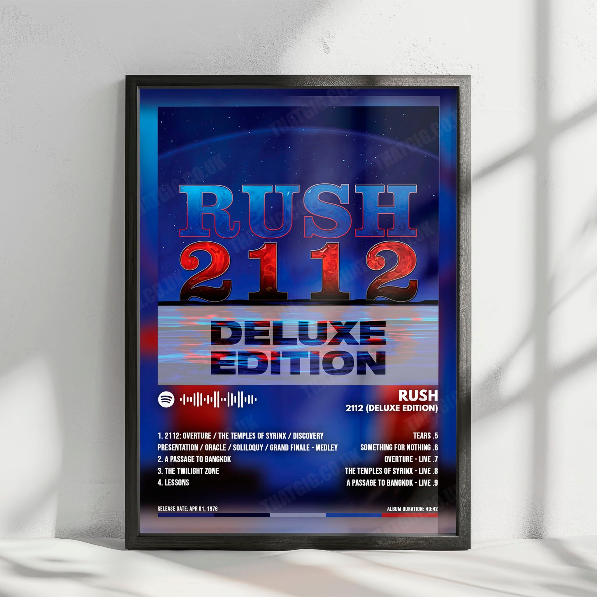 Rush "2112" Album Cover Poster - with Complete Tracklist