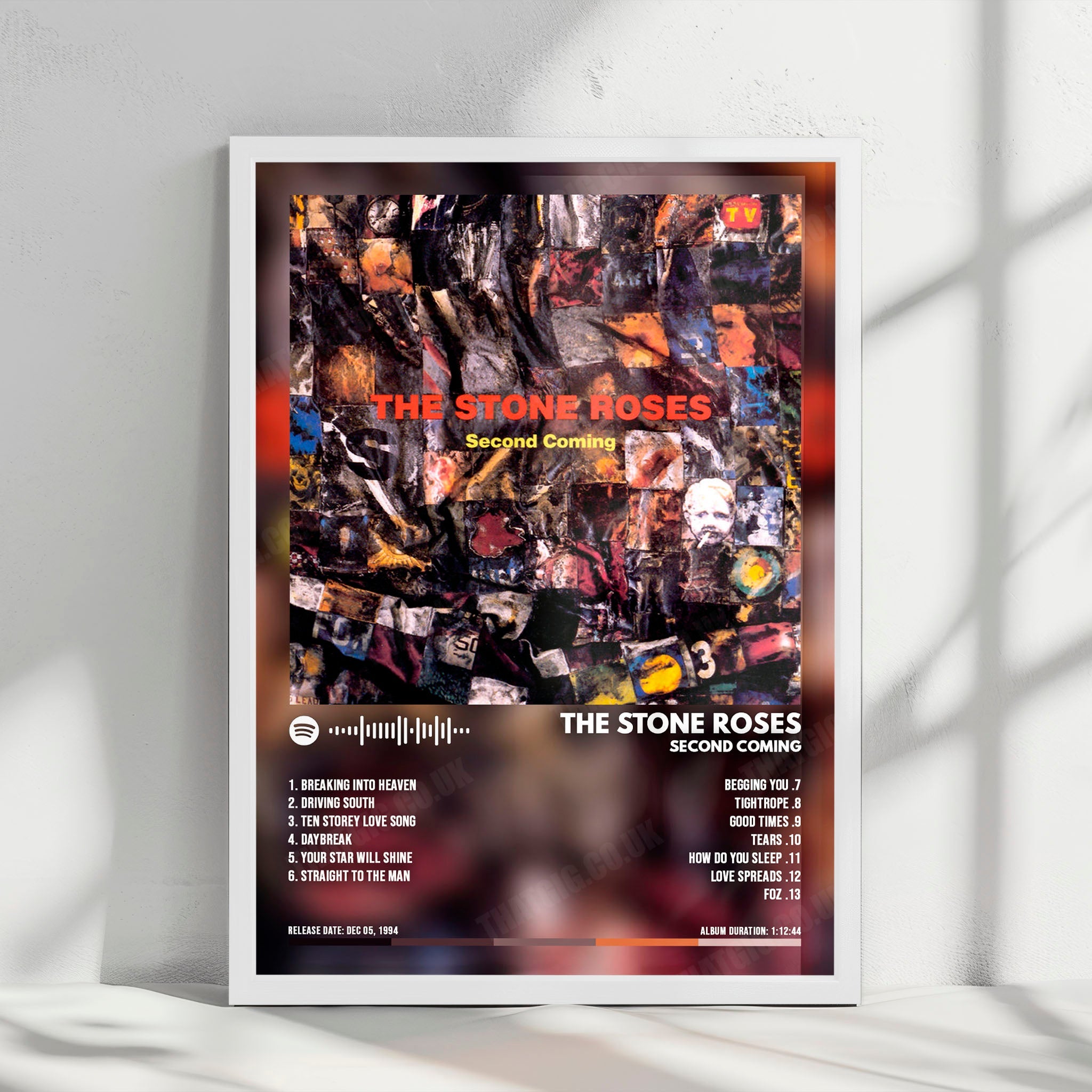 The Stone Roses "Second Coming" Album Cover Poster - with Complete Tracklist