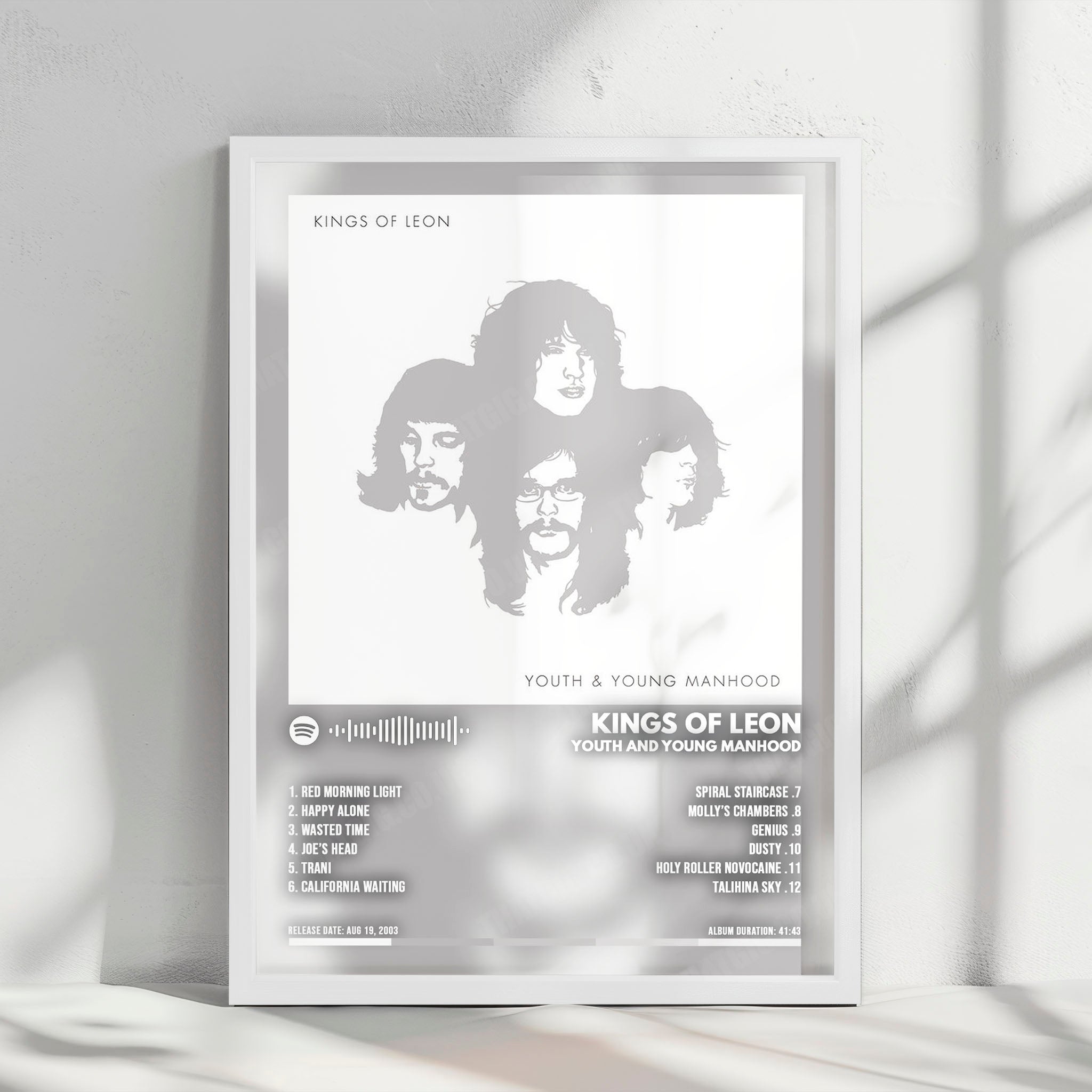 Kings of Leon "Youth & Young Manhood" Album Cover Poster - with Complete Tracklist