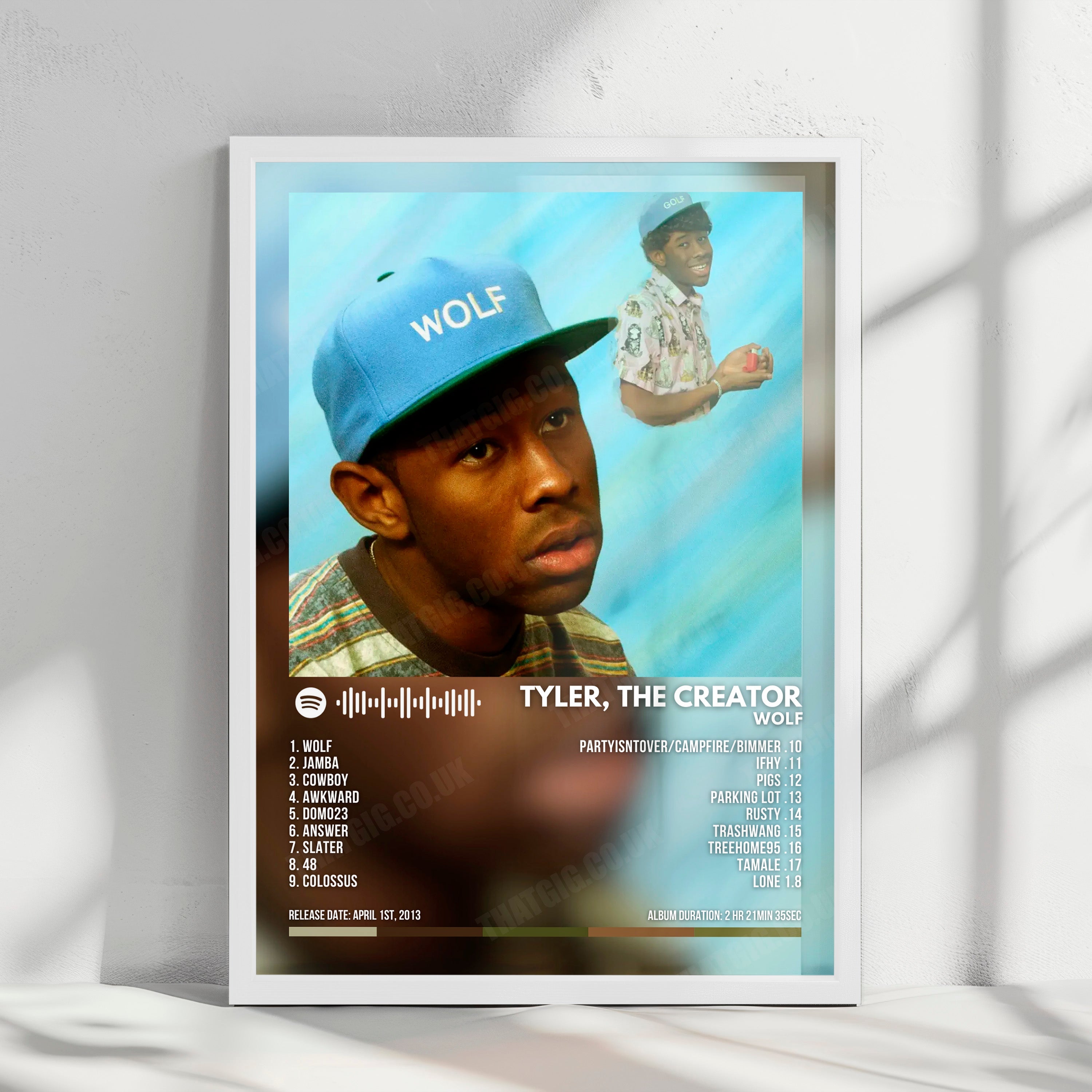 Tyler, The Creator "Wolf" Album Cover Poster - with Complete Tracklist