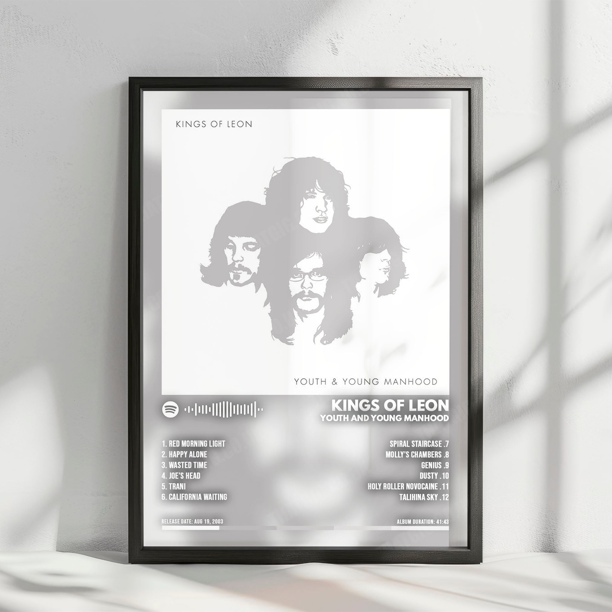 Kings of Leon "Youth & Young Manhood" Album Cover Poster - with Complete Tracklist