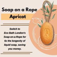 Eco Bath London Apricot Soap on a Rope 220g- Luxury Eco-Friendly Apricot Soap Bar