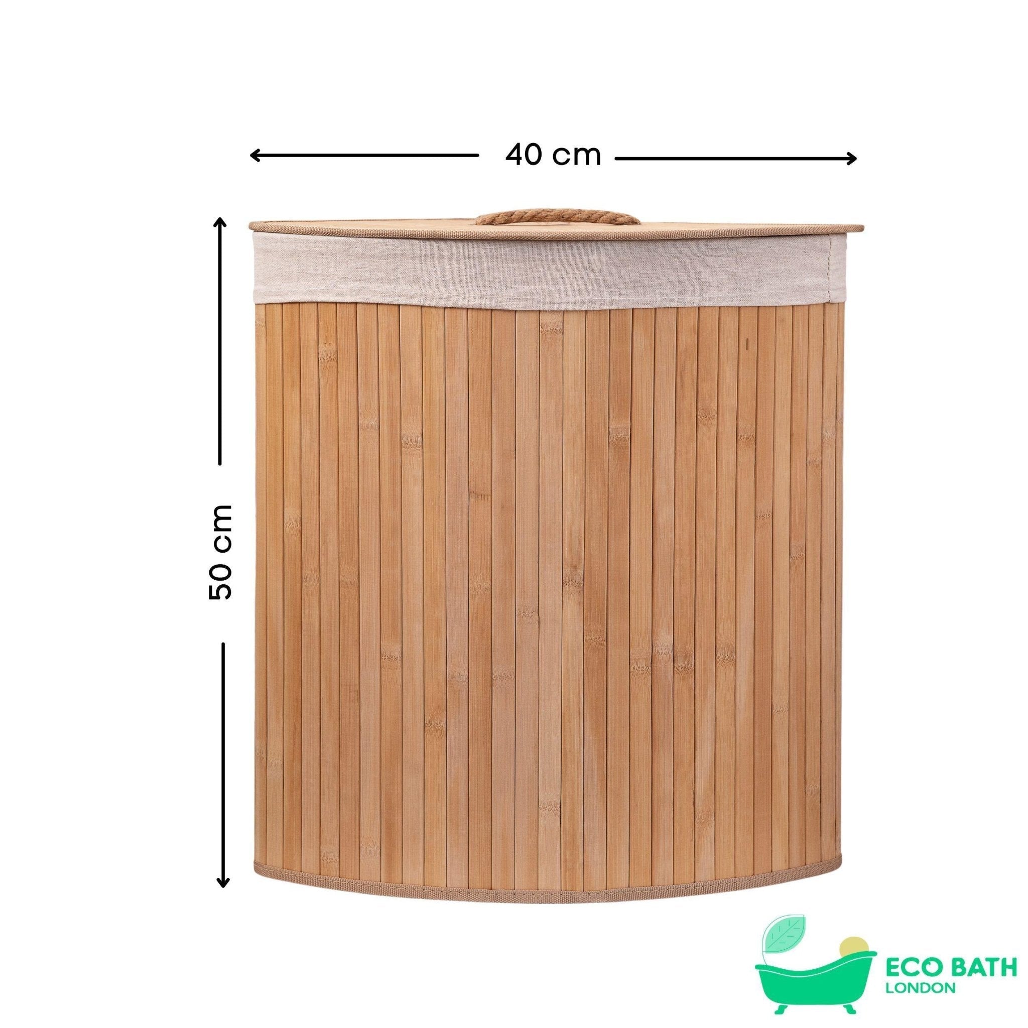 Eco Bath London Bamboo Laundry Basket with Lid and Removable Lining