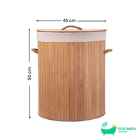 Eco Bath London Bamboo Laundry Basket with Lid and Removable Lining