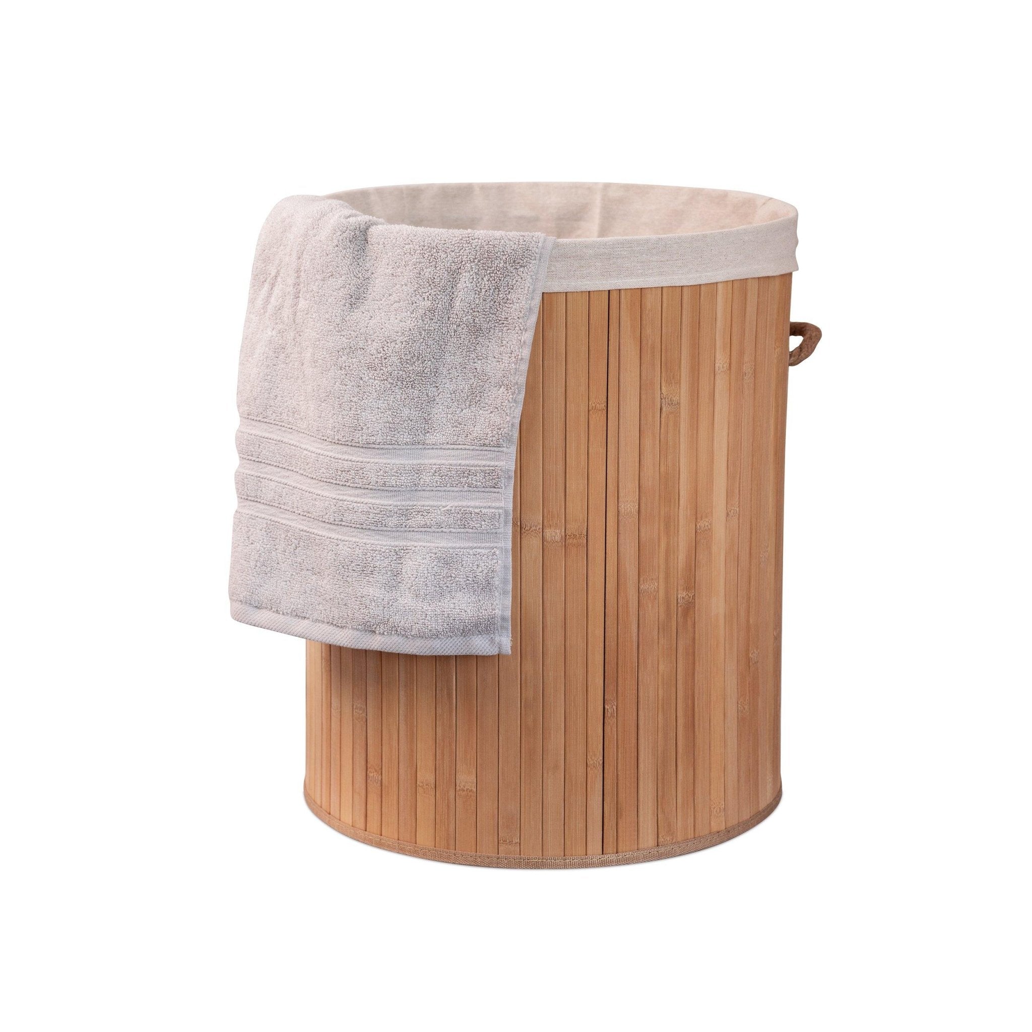 Eco Bath London Bamboo Laundry Basket with Lid and Removable Lining