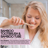 Eco Bath London Bamboo Toothbrush in Bamboo Tube Travel Case
