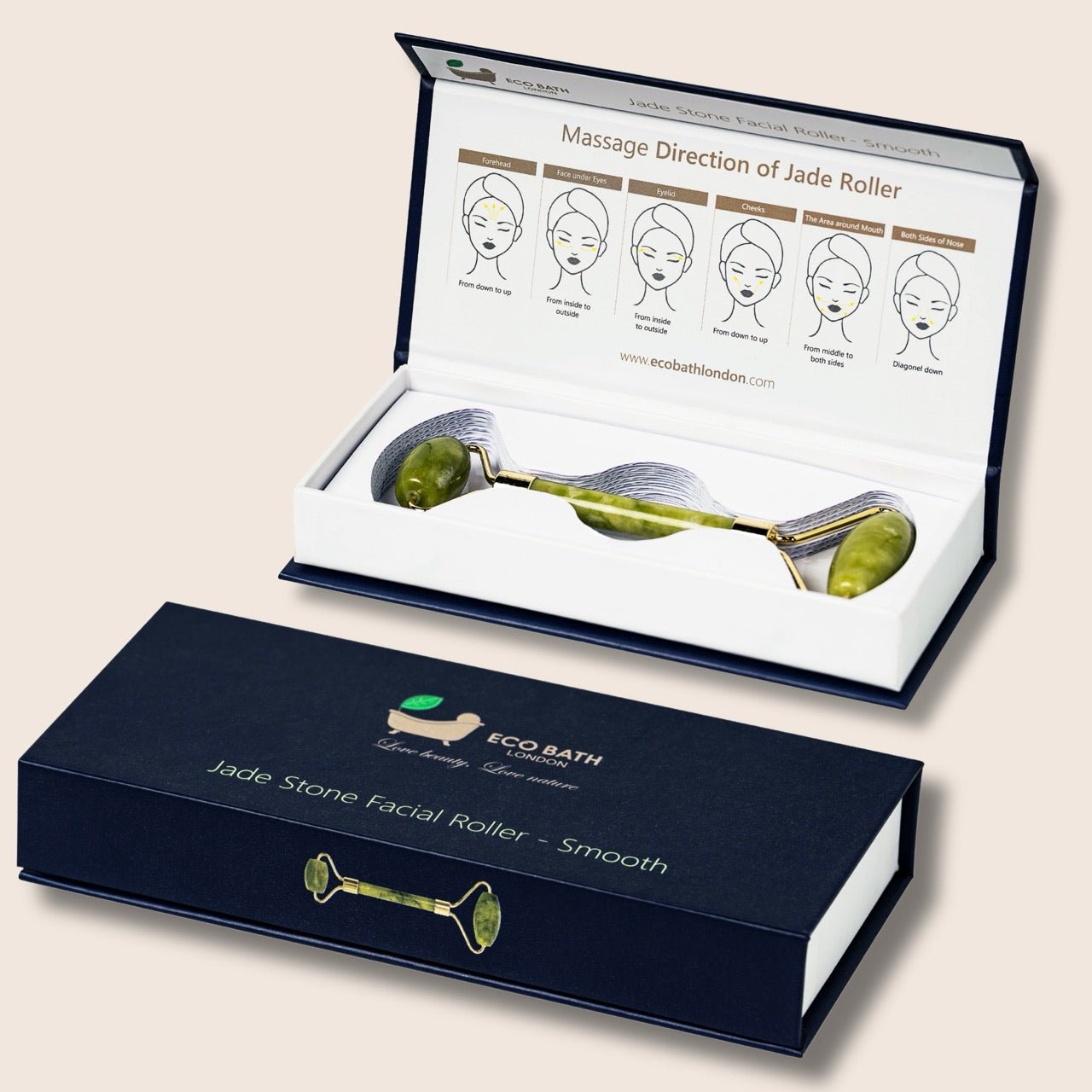 Eco Bath London Jade Face Roller - Smooth End