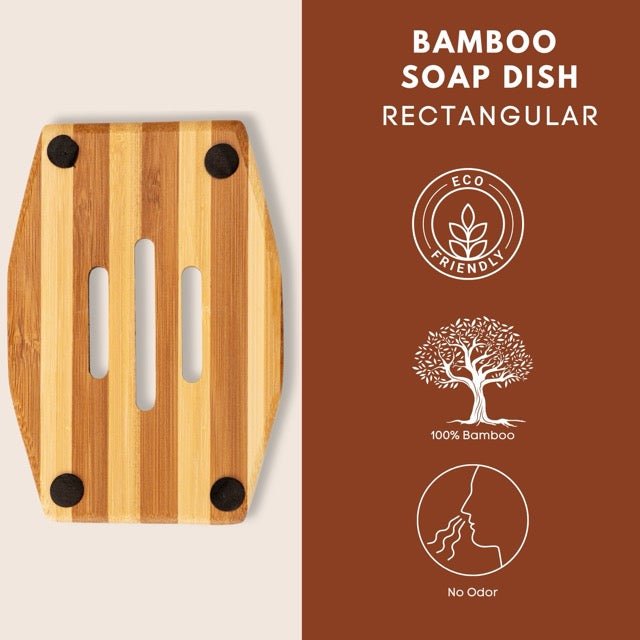 Eco Bath London Bamboo Stripes Rectangle Soap Dish